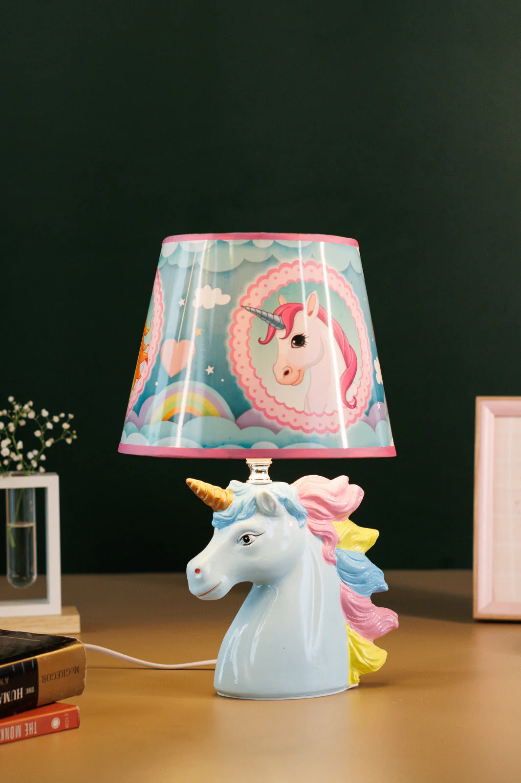 Ceramic blue unicorn for kids room