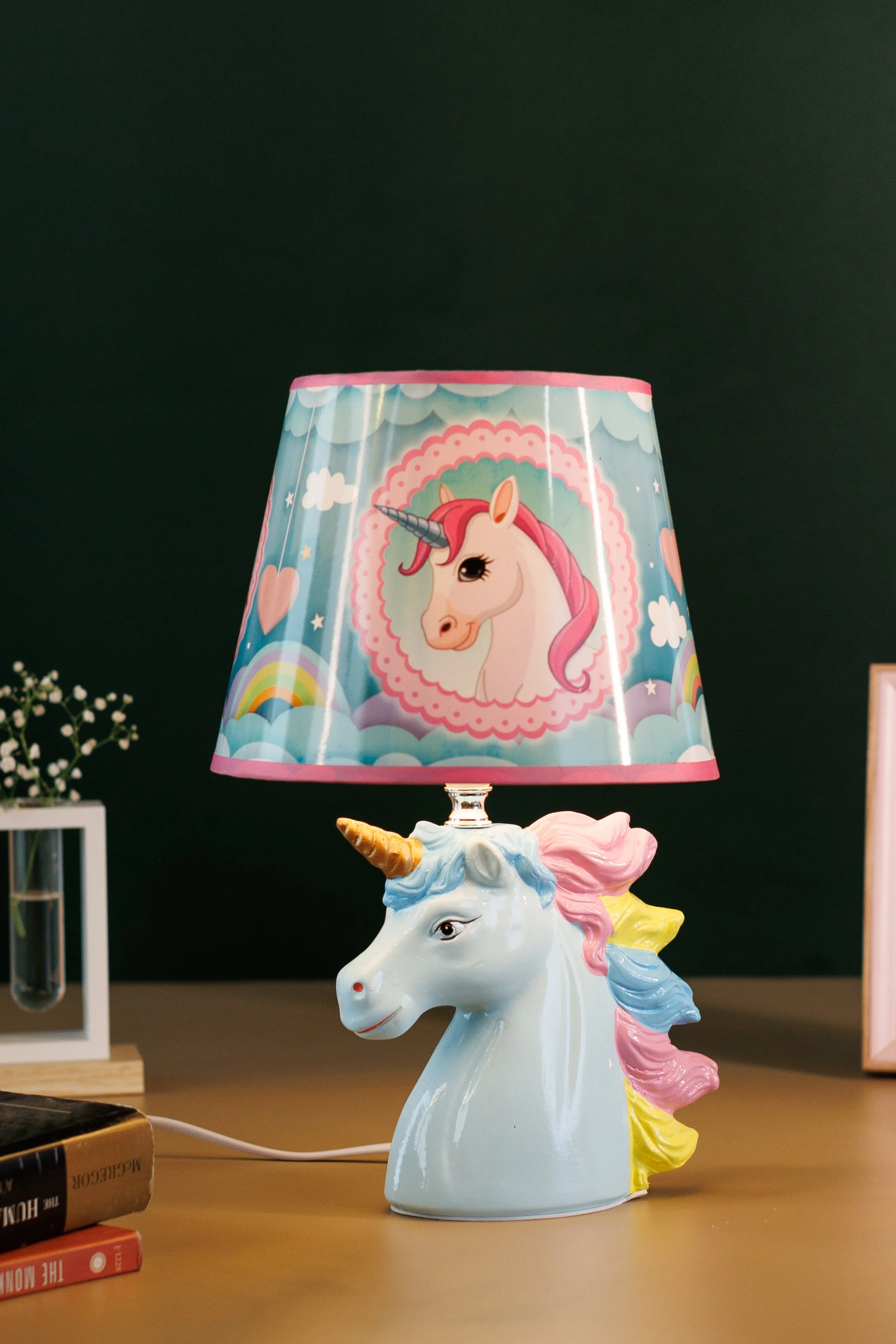 Ceramic blue unicorn for kids room - Image 5