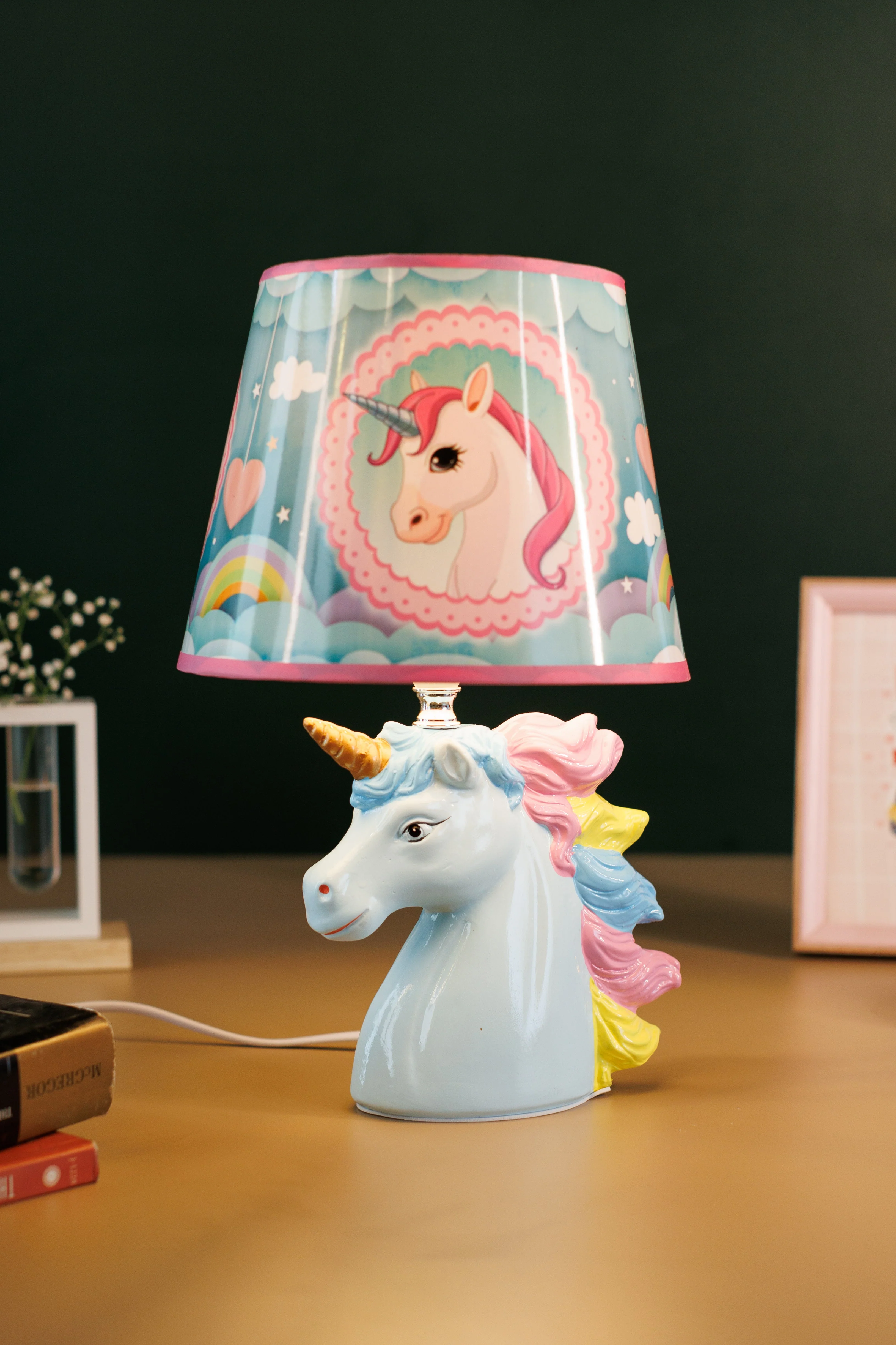 Ceramic blue unicorn for kids room - Image 6