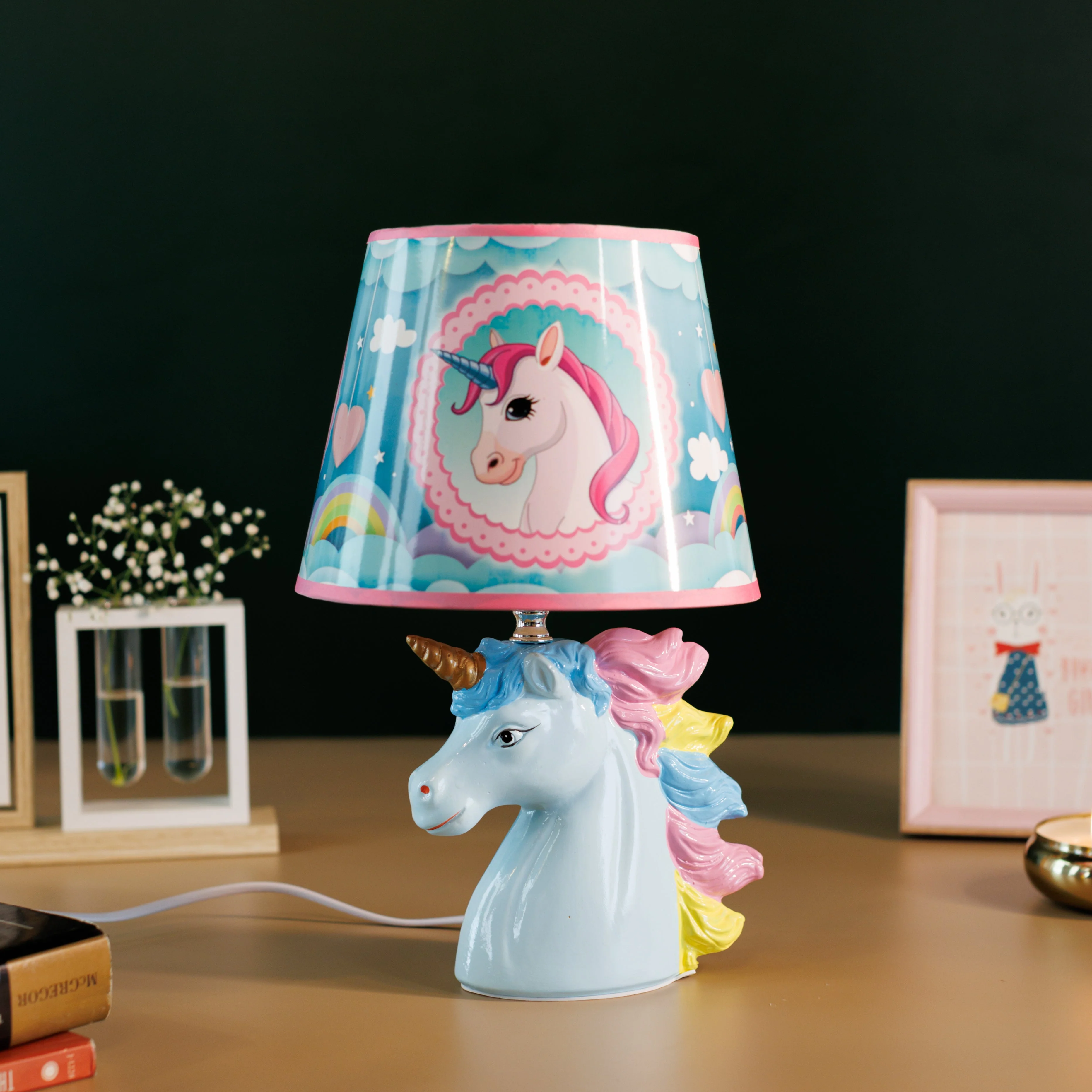 Ceramic blue unicorn for kids room - Image 8