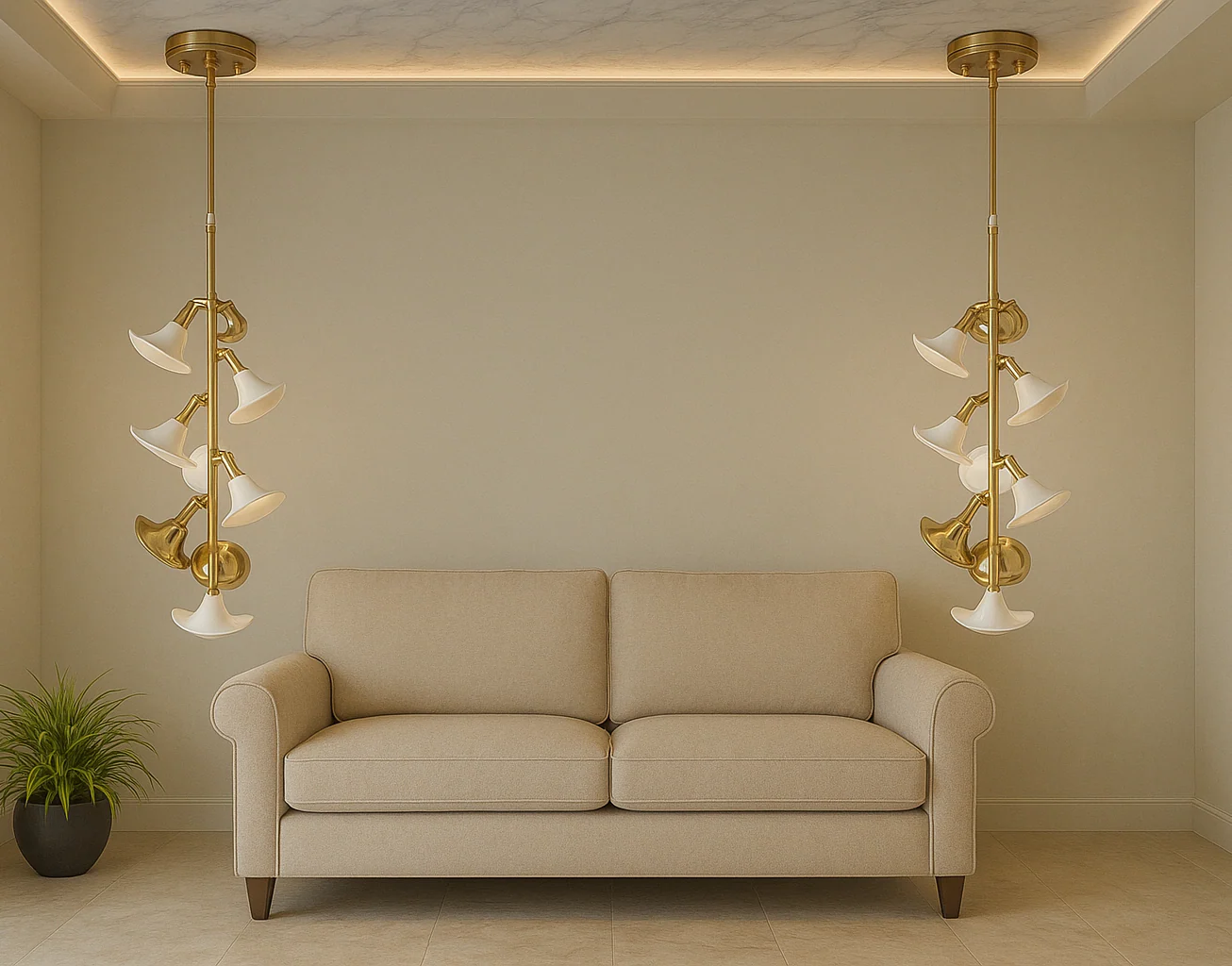 Ceramic Hibicus floweret  Pendant Light - Image 4