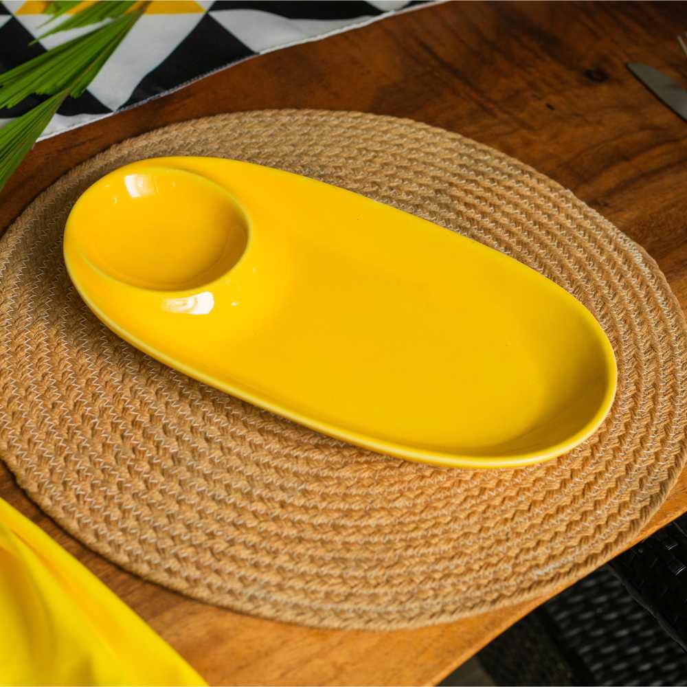 Ceramic Oval Chip And Dip Platter - Image 3