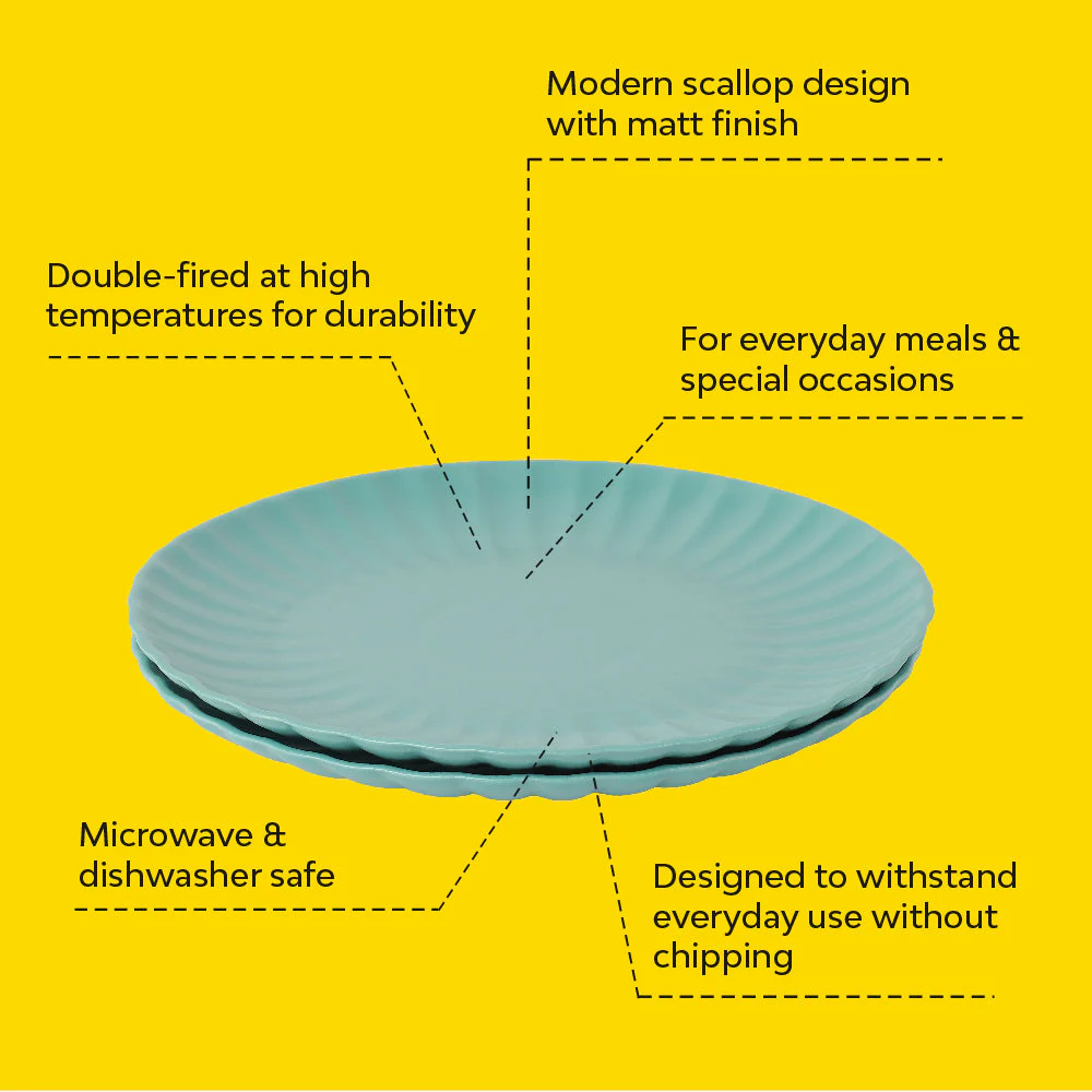 Ceramic Scallop Dinner Plate | Set Of 2 - Image 8