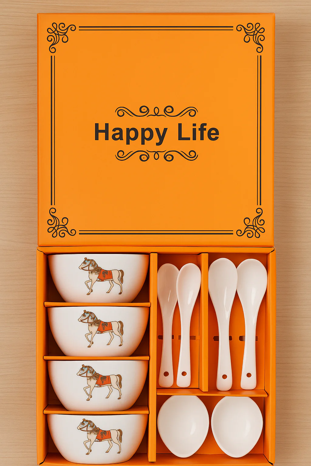 Ceramic Soup Bowl Set with Spoons | 4 Bowls & 4 Soup Spoons - Image 4