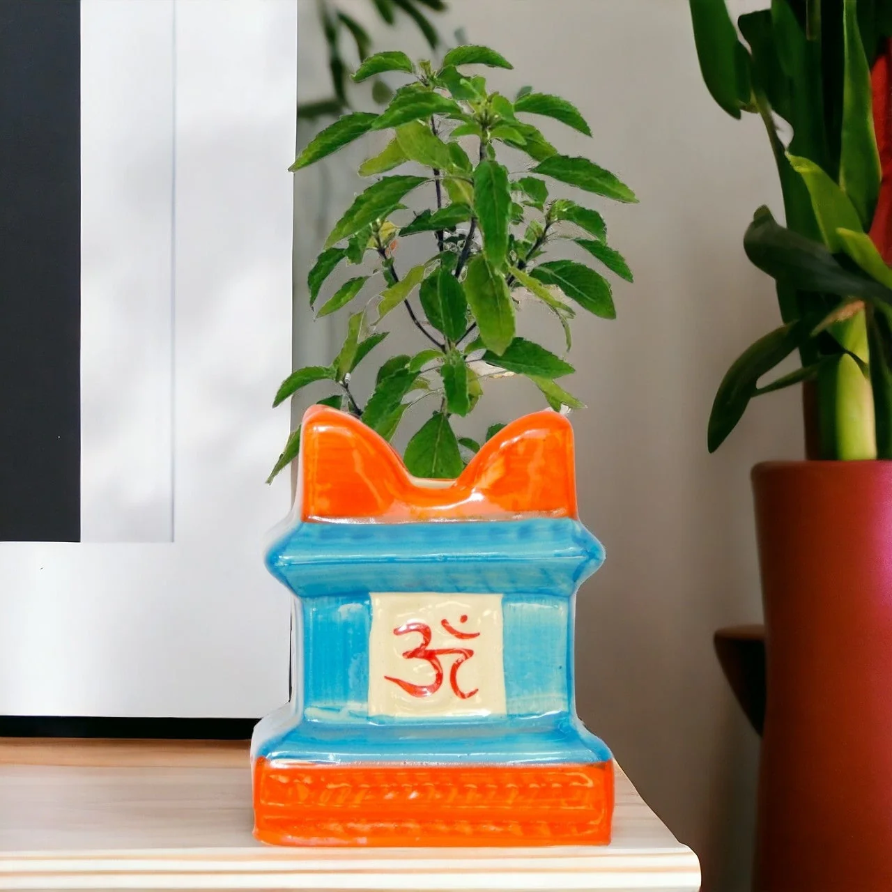 Ceramic Tulsi Plant Pot - Image 3