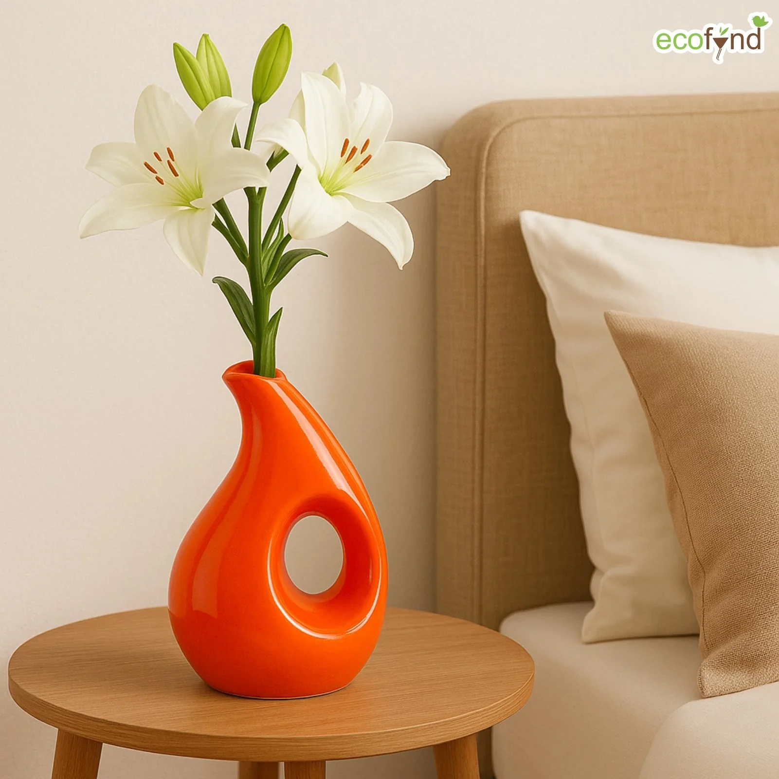 Ceramic Vase for Flowers & Plants - Sculpture Style Design - Image 3