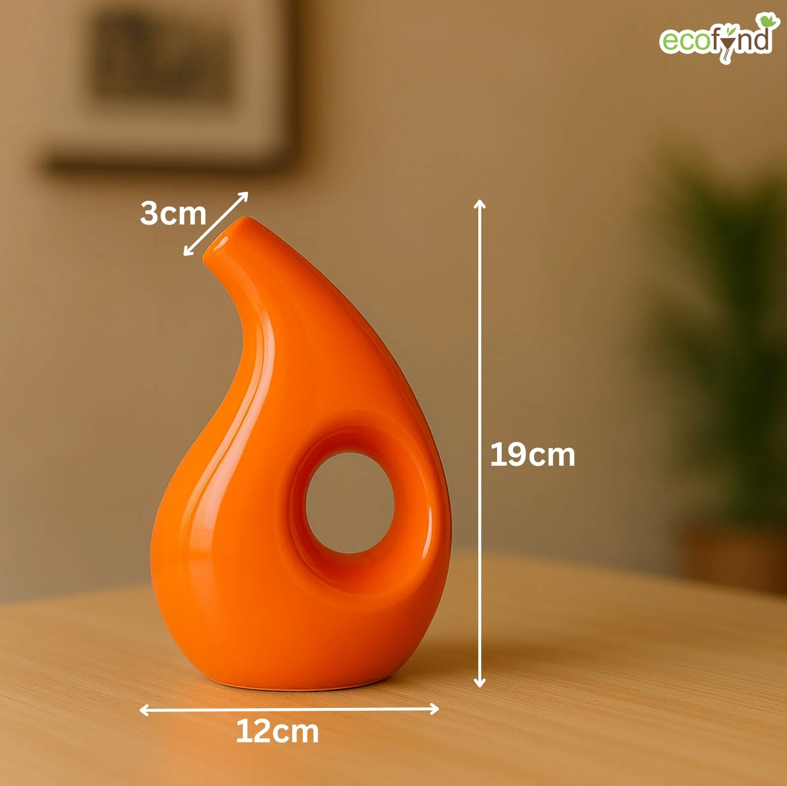 Ceramic Vase for Flowers & Plants - Sculpture Style Design - Image 4