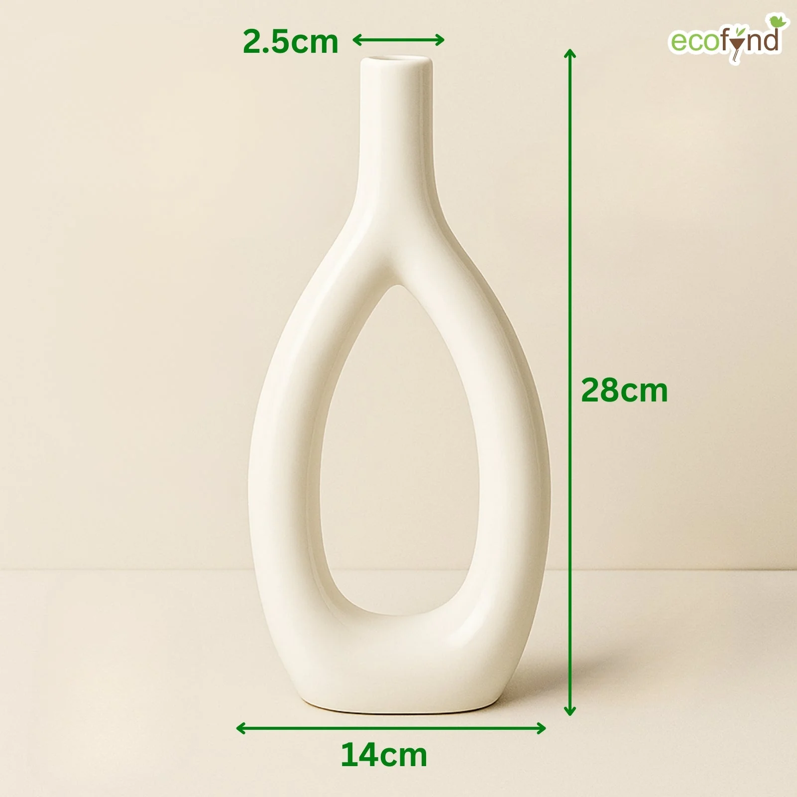 Ceramic Vase for Flowers & Plants - Wishbone Silhouette Design - Image 2