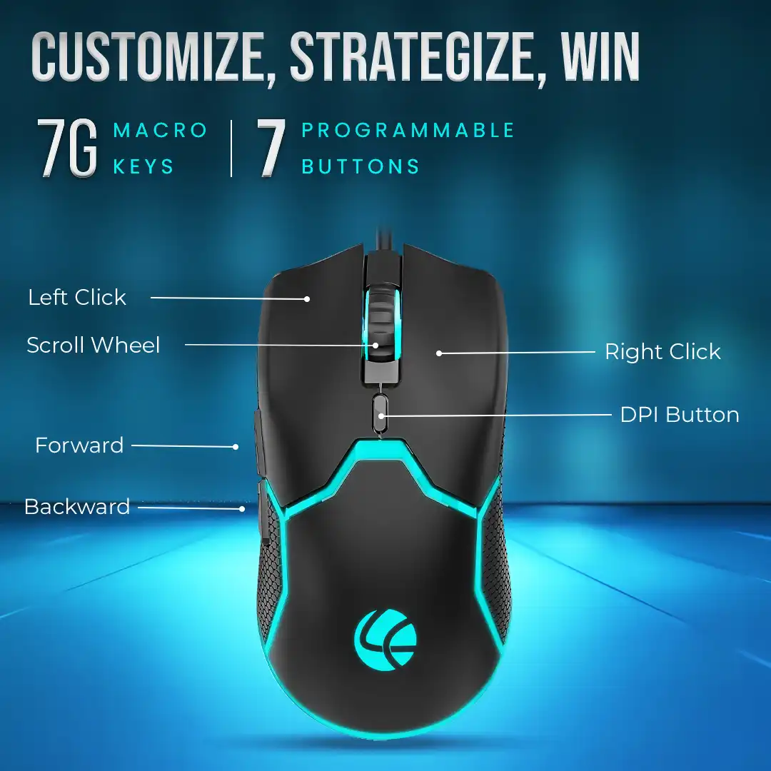 Champ Razor Gaming RBG Mouse 3600dpi (LGM-204) - Image 3