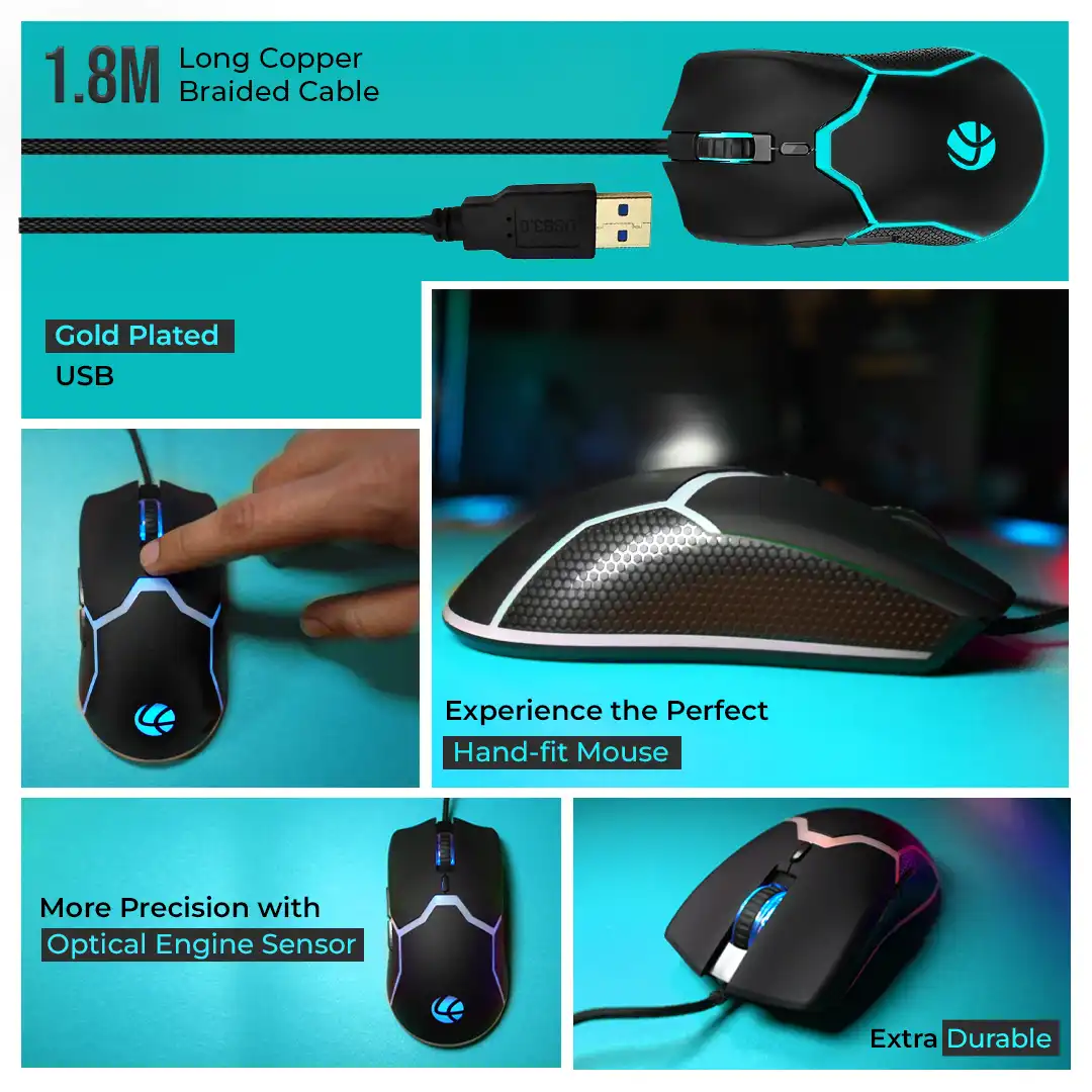 Champ Razor Gaming RBG Mouse 3600dpi (LGM-204) - Image 8