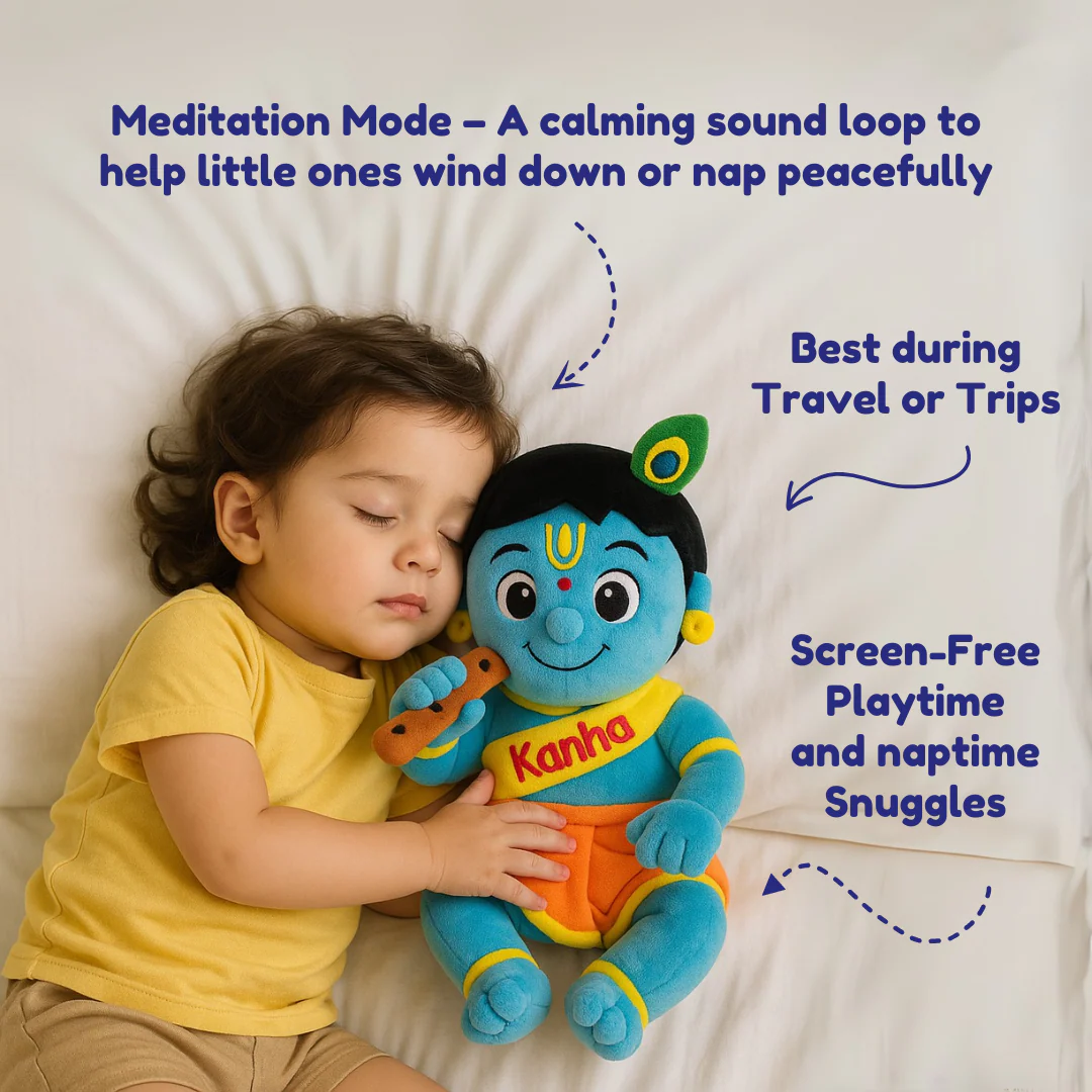 Chanting Krishna Soft Toy by Clap Cuddle™- Screen-Free Devotional Play for Kids - Image 4