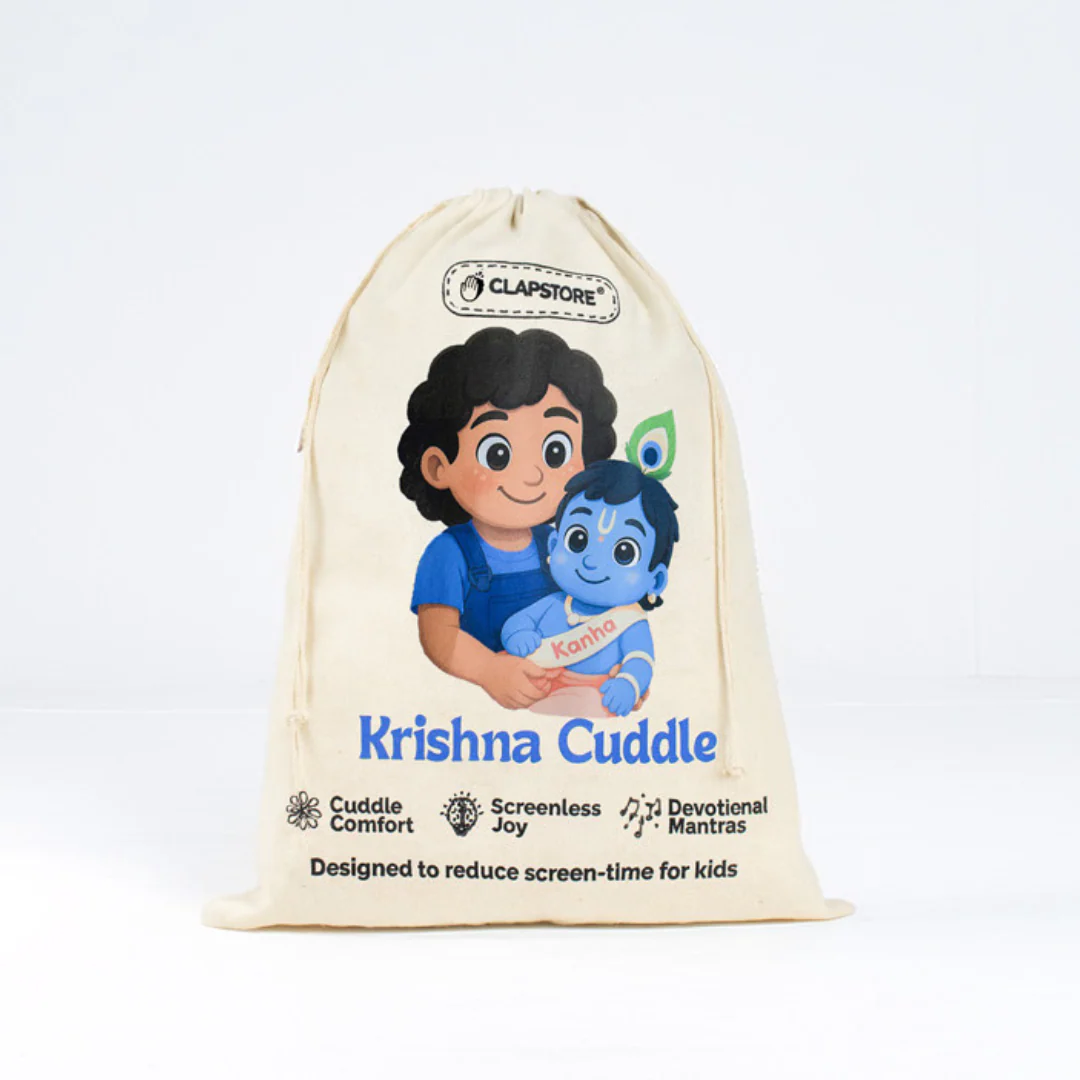 Chanting Krishna Soft Toy by Clap Cuddle™- Screen-Free Devotional Play for Kids - Image 6