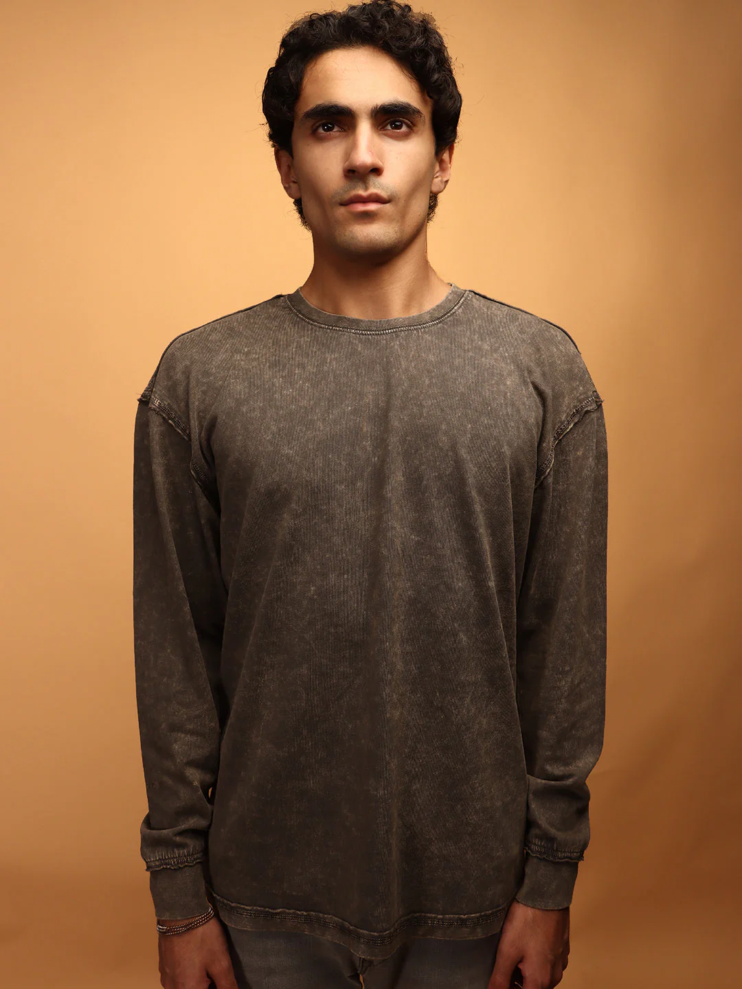 Charcoal * ACID WASH SWEATSHIRT #6 - Image 2