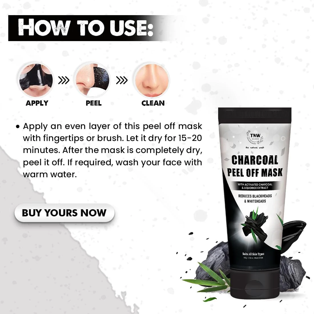 Charcoal Peel Off Mask for Blackheads and Removes Tan. - Image 4