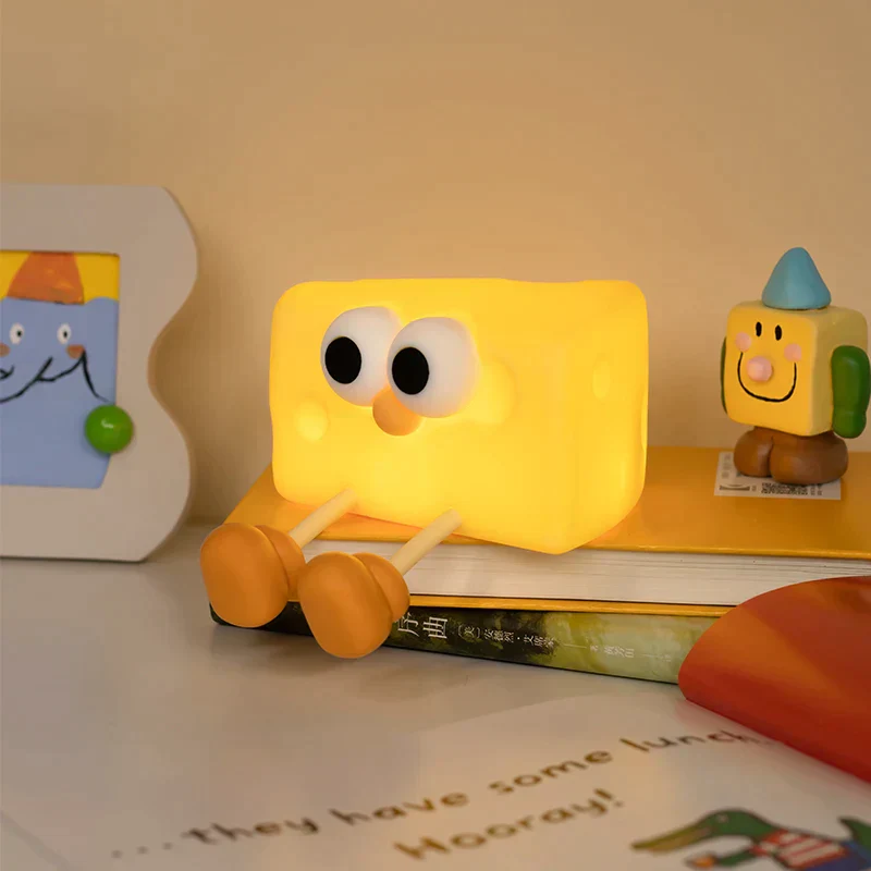 CheeseGlow: Cozy Silicone Cheese Night Lamp – Squishy & Kawaii LED Light for Kids’ Bedroom, Nursery & Bedside - Image 4