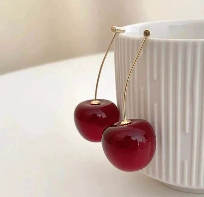 Cherry Blossom Red Drop Earring - Image 4