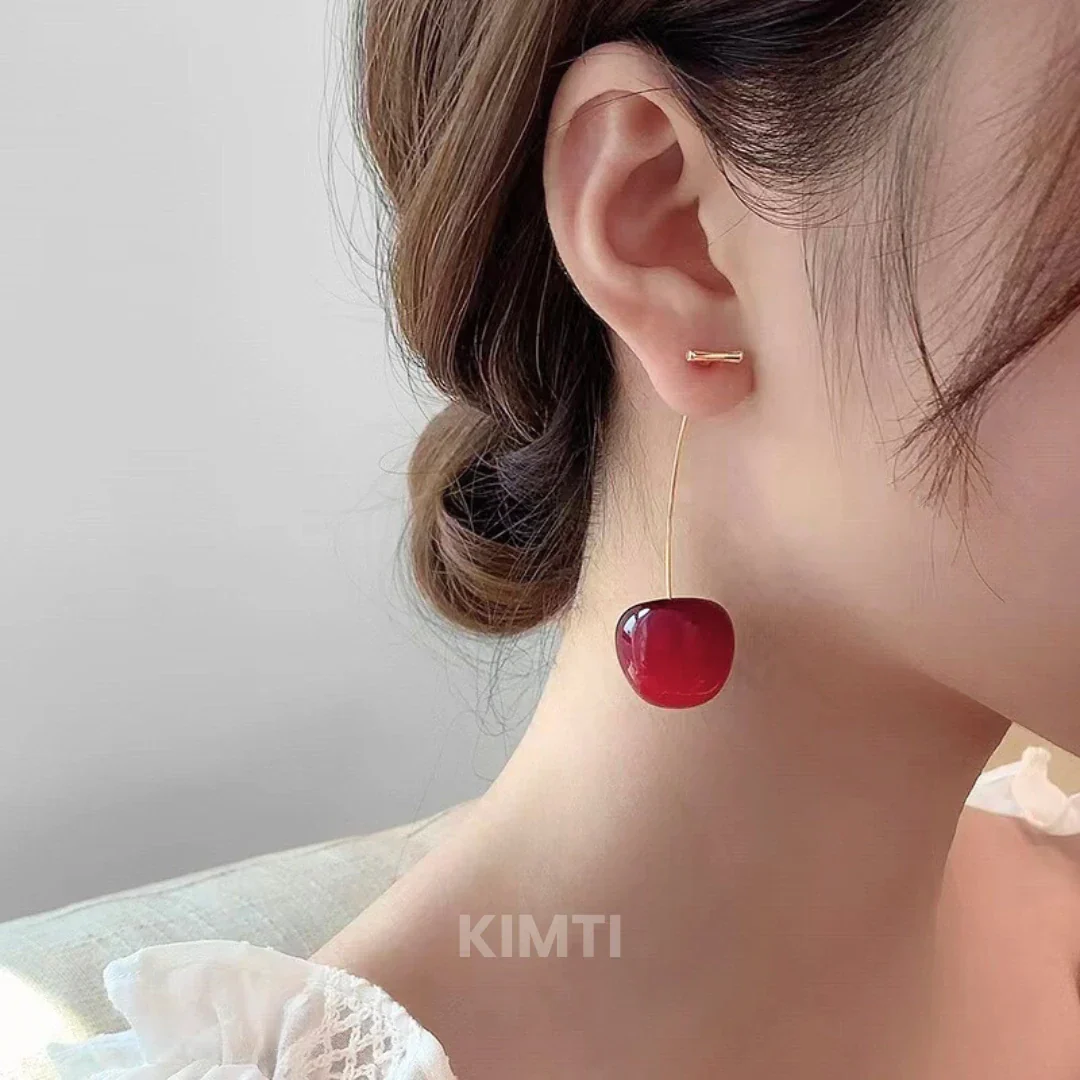 Cherry Blossom Red Drop Earring - Image 9