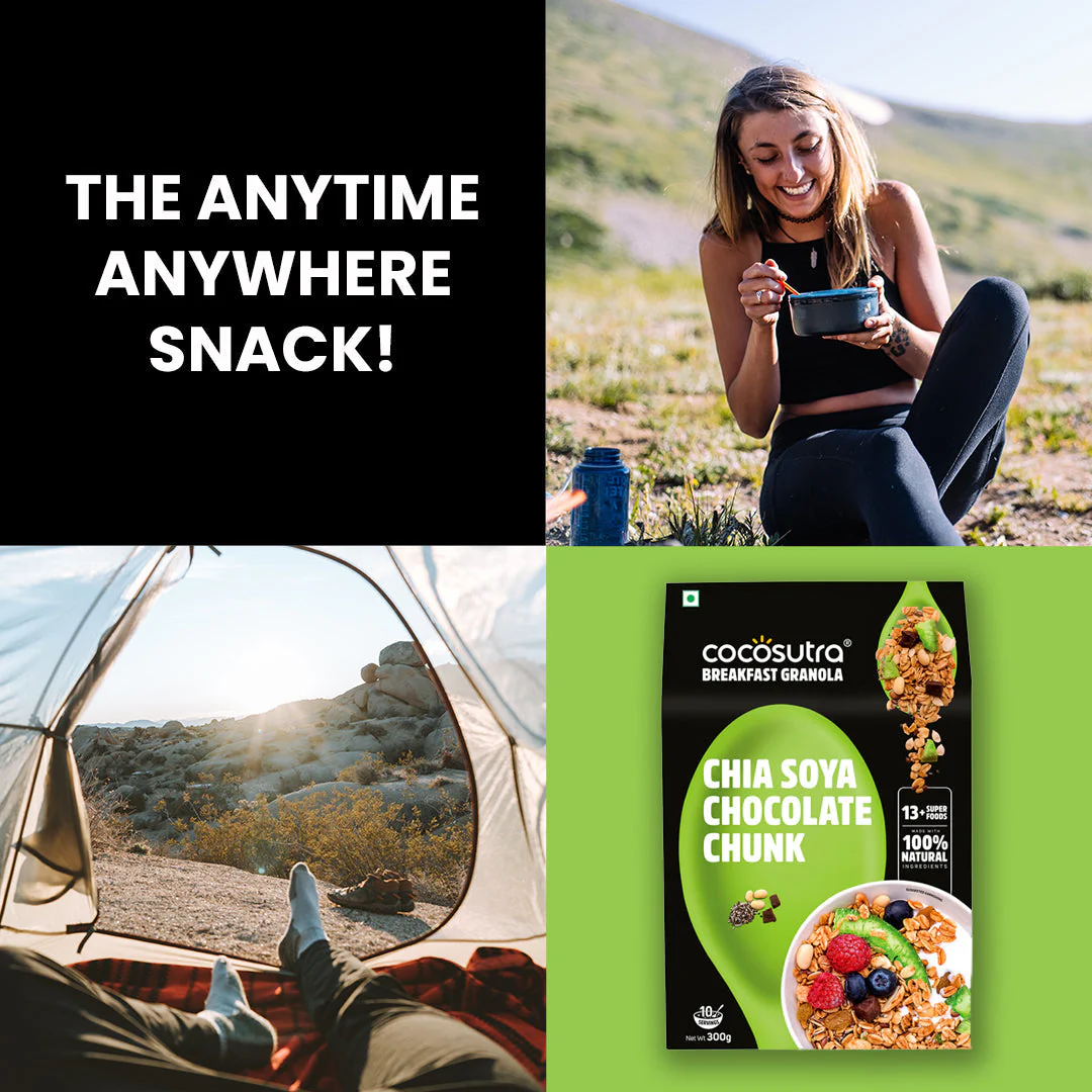 Chia Soya Chocolate Chunk Breakfast Granola | Box of 2 | 300 g each - Image 6