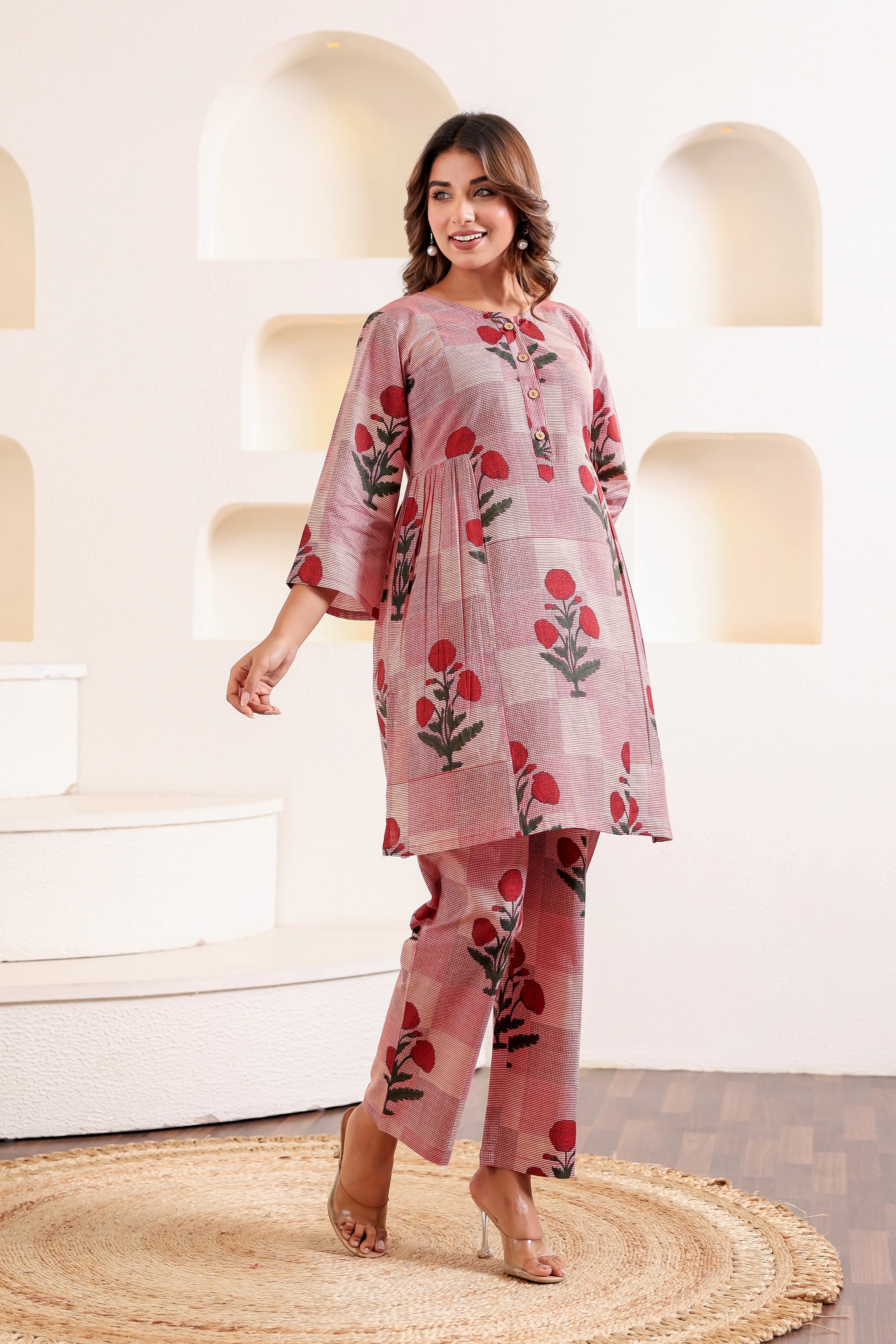 Chic Plaid Cotton Coord Set - Image 3