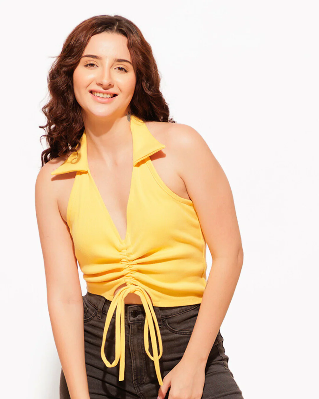 Chic Ribbed Halter Crop Top – Versatile Wardrobe Essential for Women - Image 12