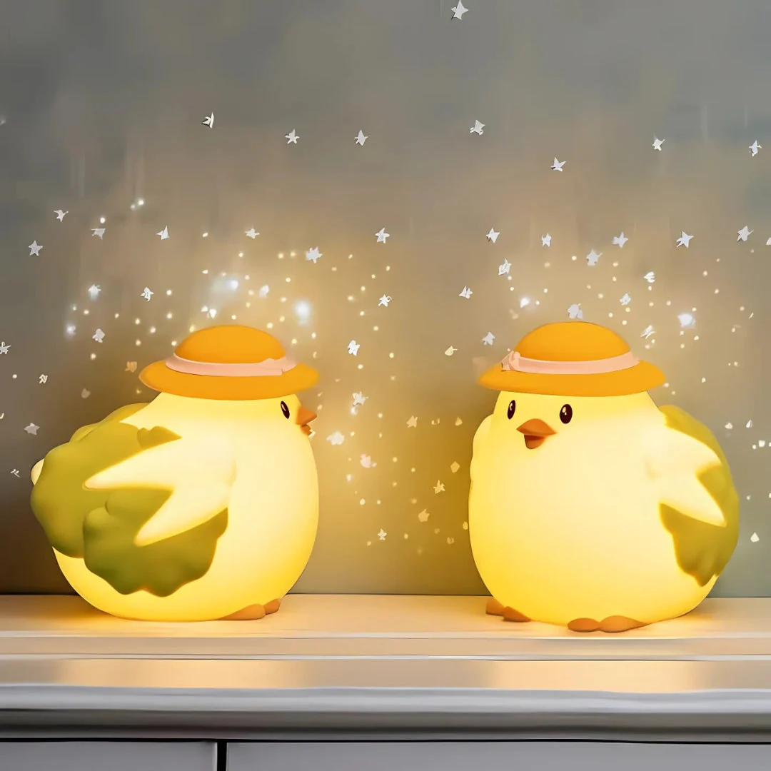 Chicklet: Cute Silicone Chicken & Lettuce RGB LED Night Lamp – Soft & Squishy Touch Light for Kids’ Bedroom, Nursery & Gifts - Image 5