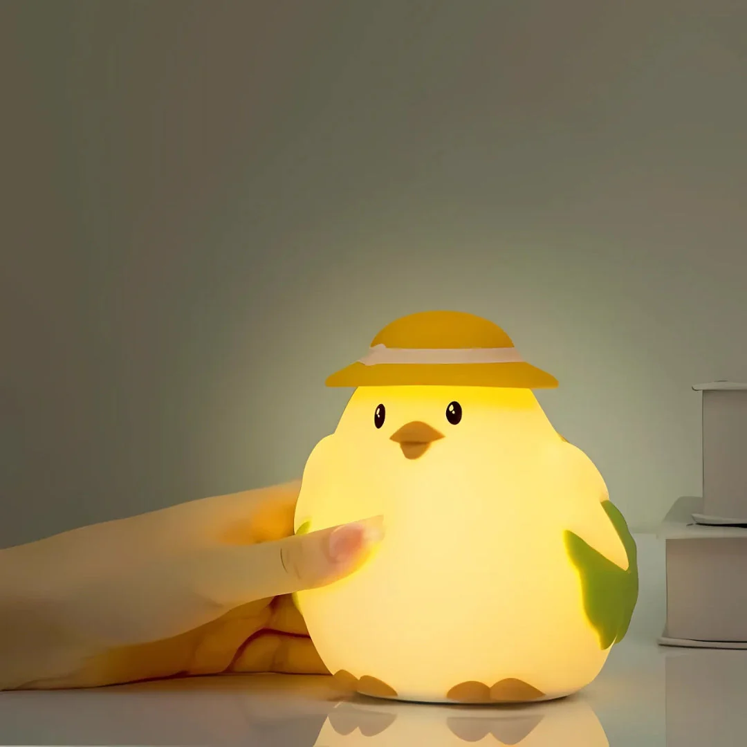 Chicklet: Cute Silicone Chicken & Lettuce RGB LED Night Lamp – Soft & Squishy Touch Light for Kids’ Bedroom, Nursery & Gifts - Image 6