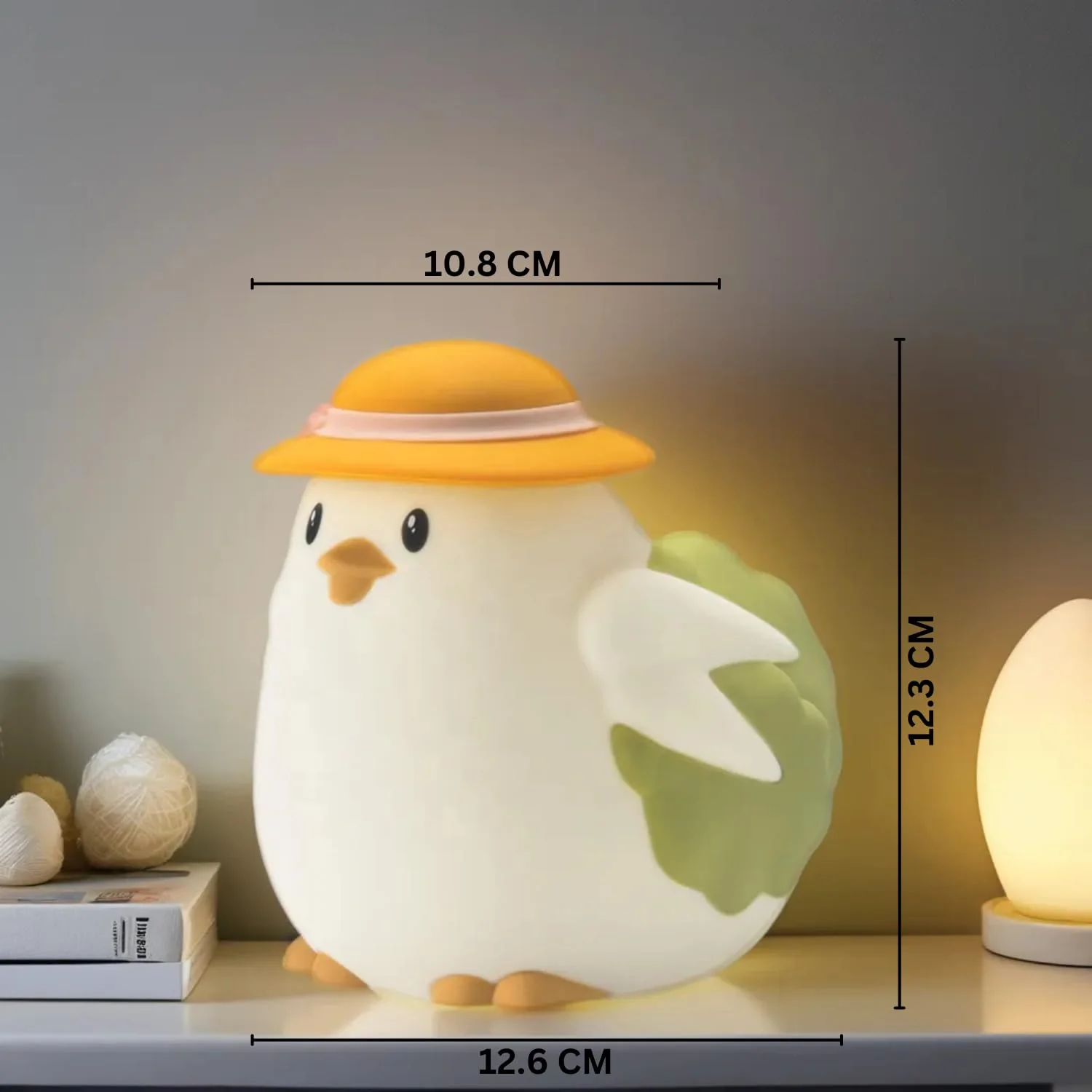 Chicklet: Cute Silicone Chicken & Lettuce RGB LED Night Lamp – Soft & Squishy Touch Light for Kids’ Bedroom, Nursery & Gifts - Image 7