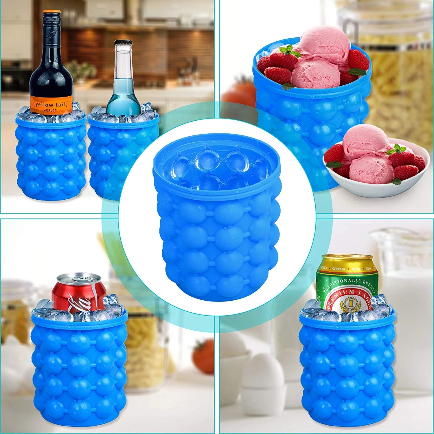 Chillix: 2-in-1 Silicone Ice Cube Bucket with Lid – Ice Tray & Storage Container for Freezers, Cocktails, Whiskey, Cold Beverages & Party Use - Image 4