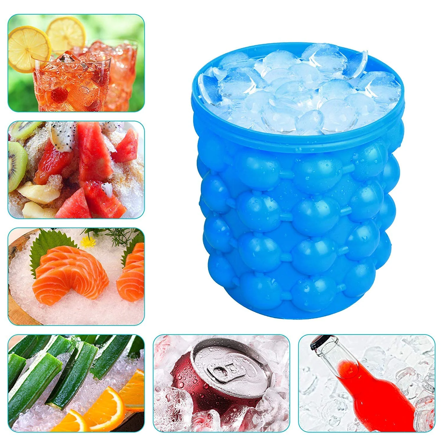 Chillix: 2-in-1 Silicone Ice Cube Bucket with Lid – Ice Tray & Storage Container for Freezers, Cocktails, Whiskey, Cold Beverages & Party Use - Image 7