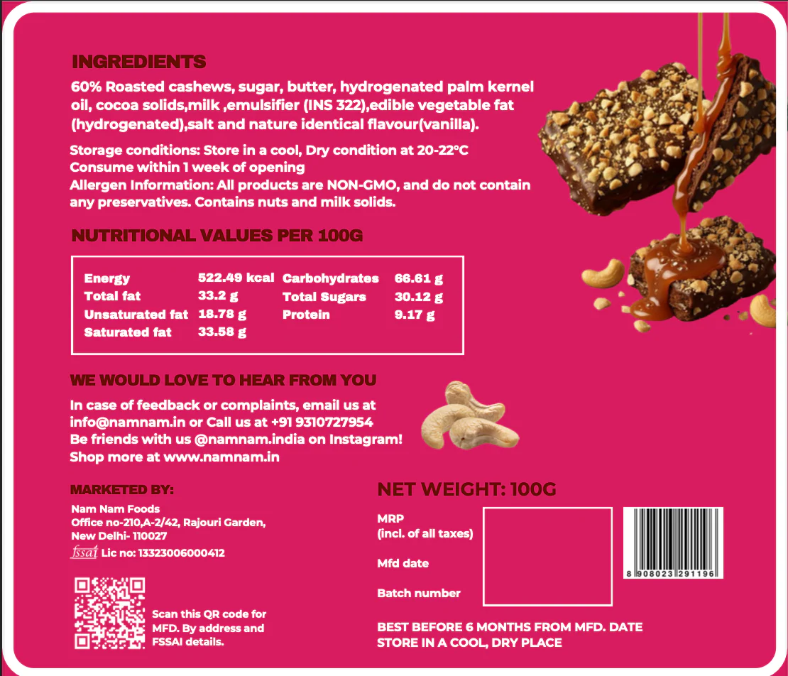Choco Cashew Brittle (Made with 60 % Cashews) - Image 5