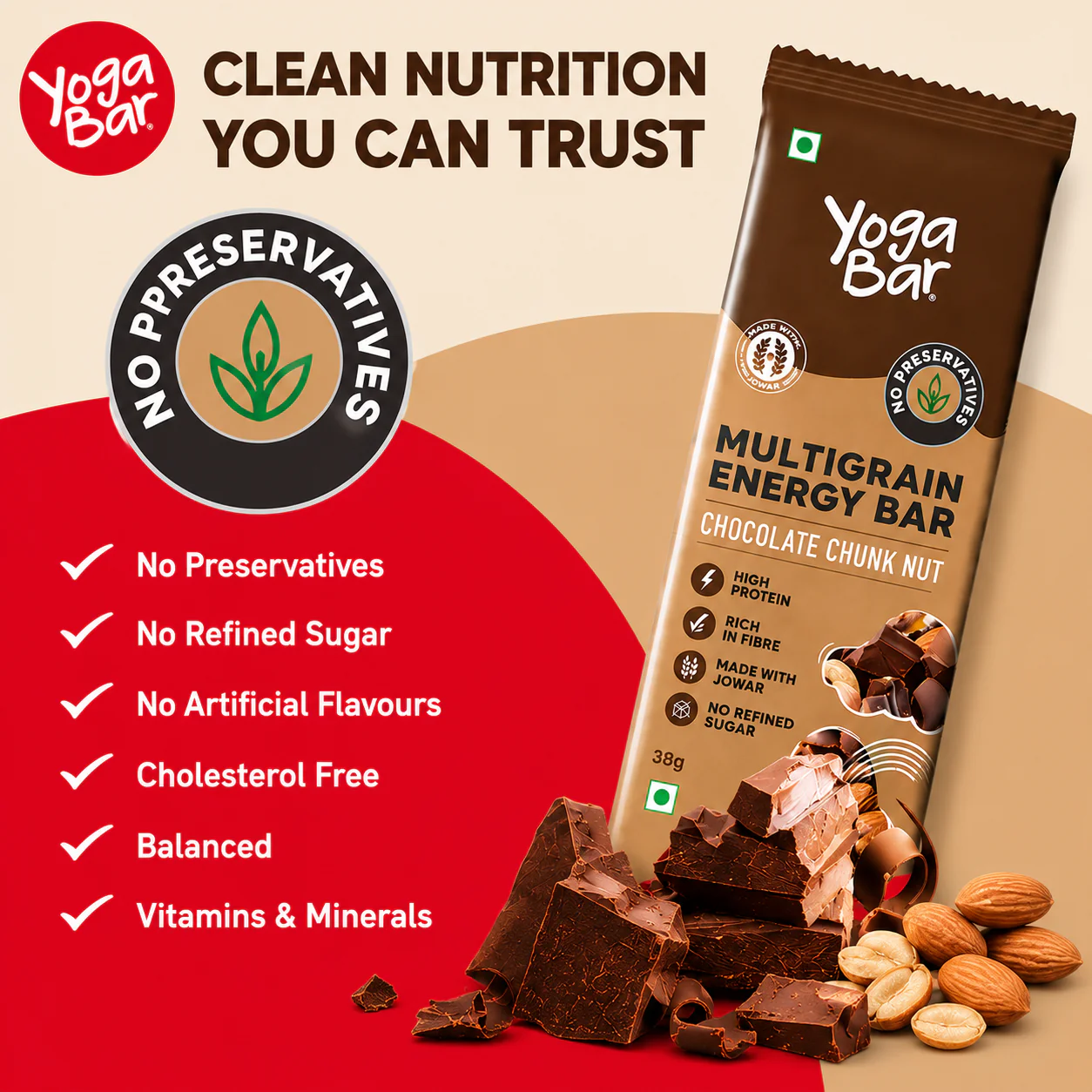 Chocolate Chunk Nut Energy Bars (Pack of 10) 350g - Image 5