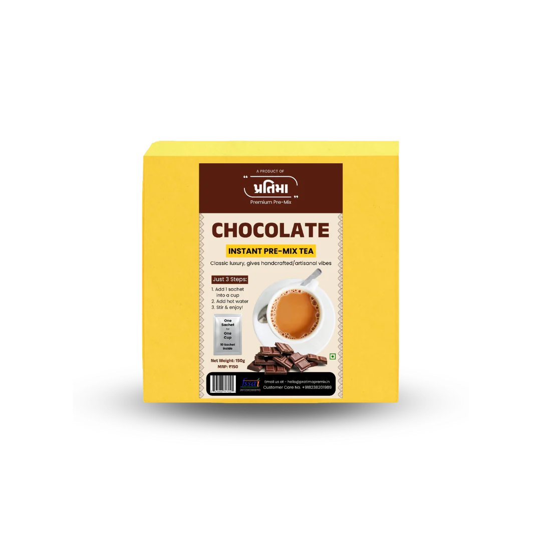 Chocolate Instant Pre-Mix Tea – 10 Sachets | Rich & Creamy Instant Beverage