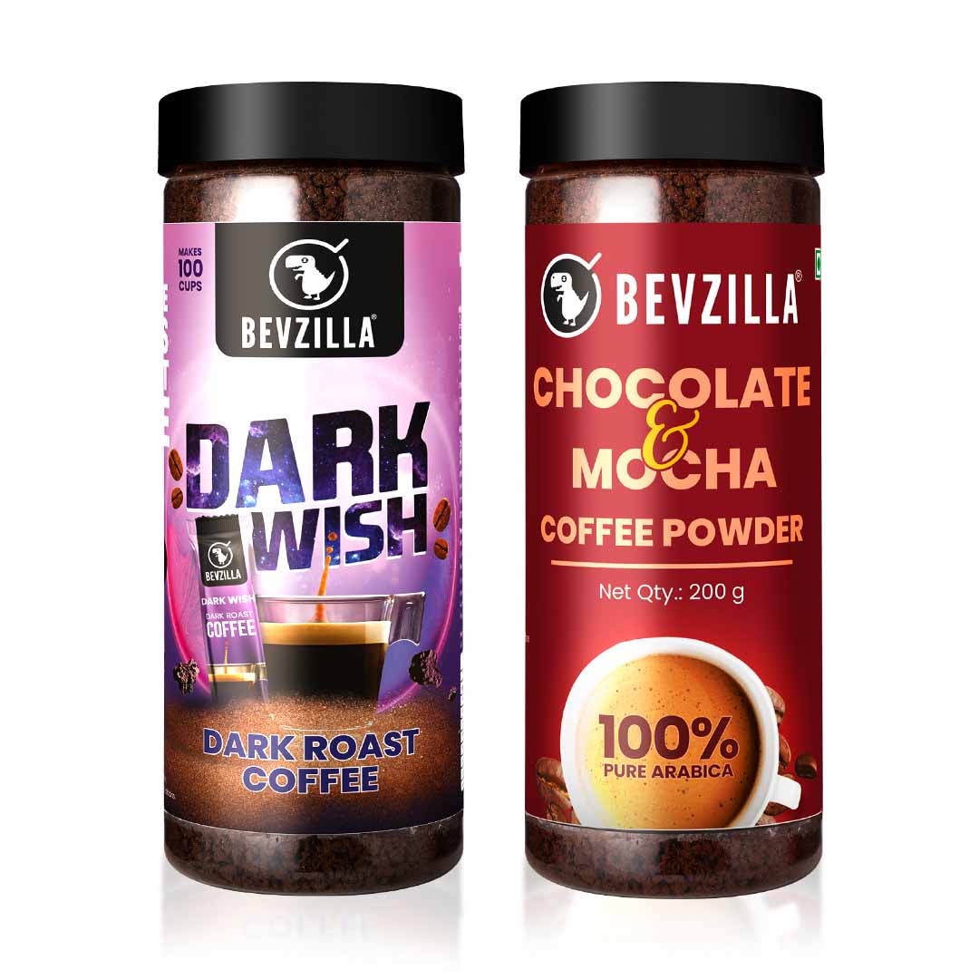 Chocolate & Mocha + Dark Wish Coffee Powder Combo (200gm X 2) - Image 3