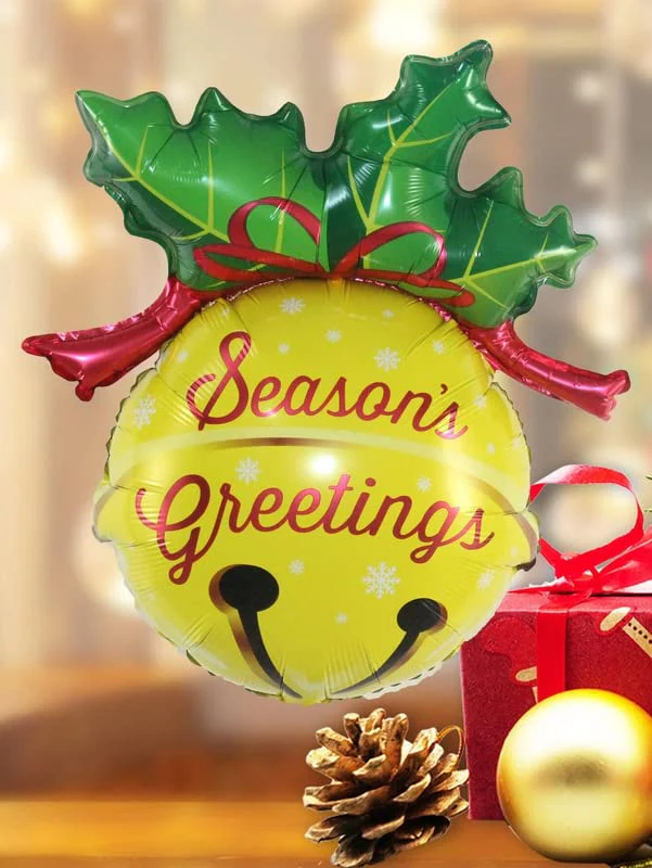 Christmas Bell Desigen Shape Foil Balloon (Multicolor) (Pack of 1) - Image 3