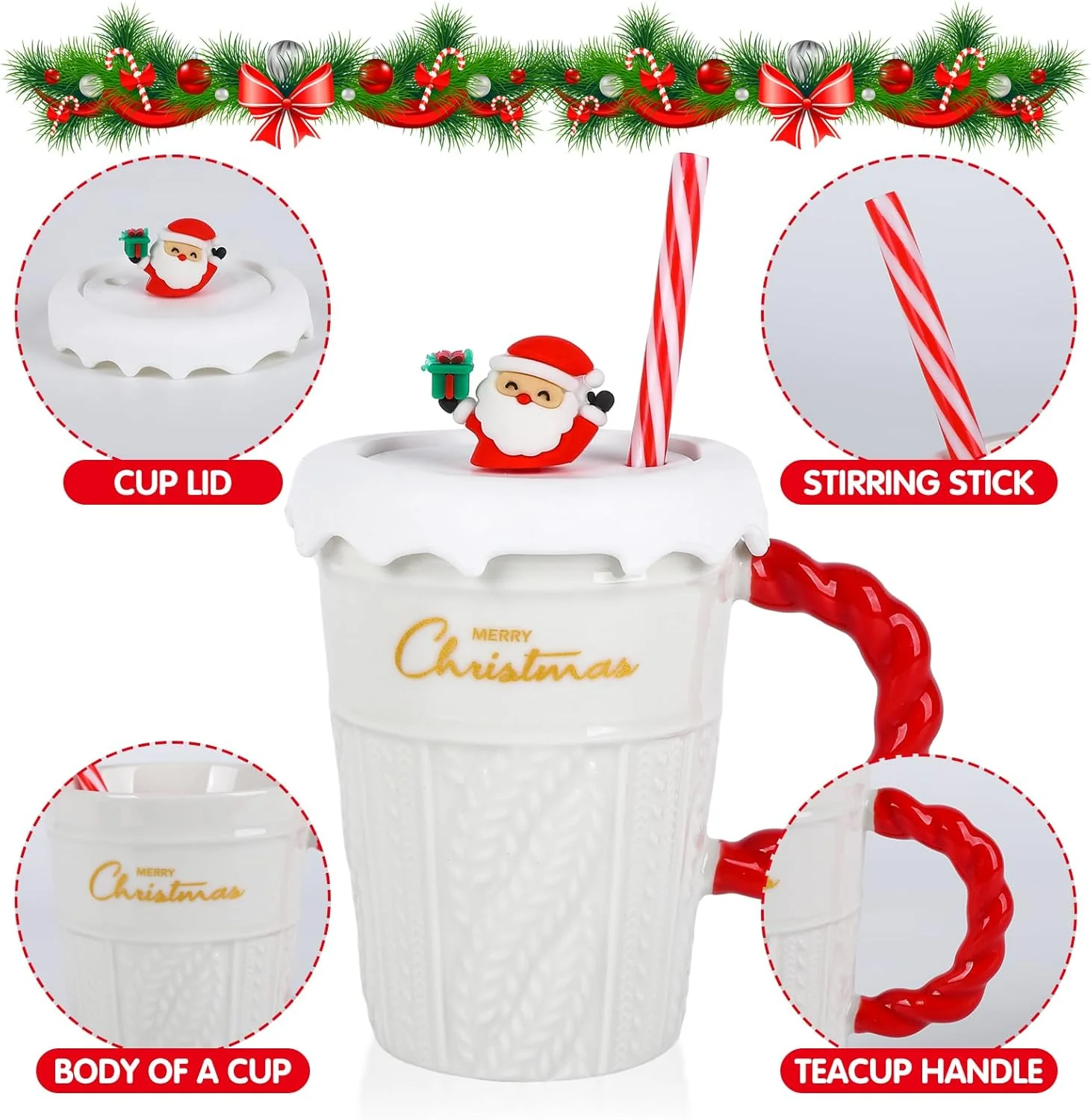 Christmas Coffee Cup 400 ml Christmas Ceramic Coffee Cup - Image 21