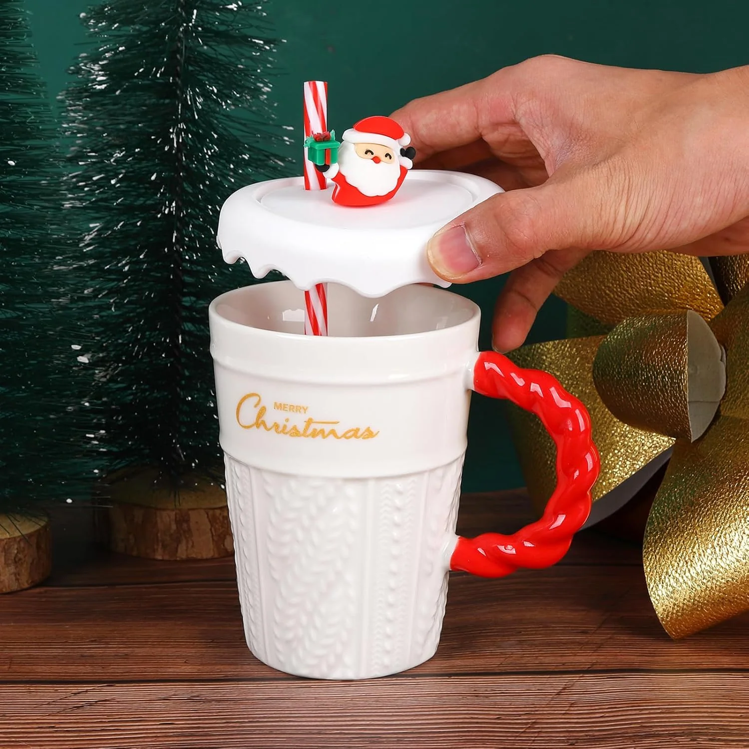 Christmas Coffee Cup 400 ml Christmas Ceramic Coffee Cup - Image 6