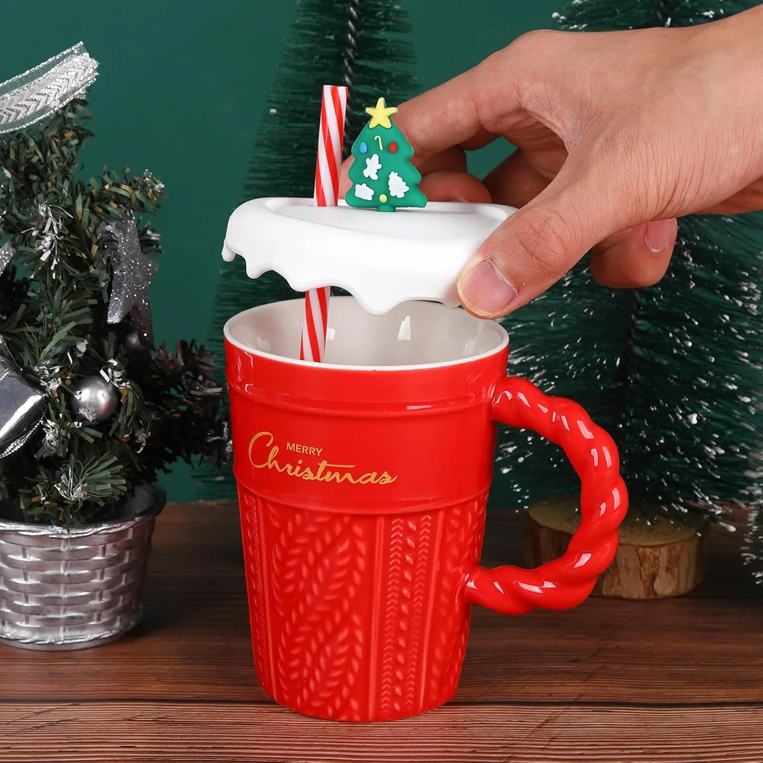 Christmas Coffee Cup 400 ml Christmas Ceramic Coffee Cup - Image 8