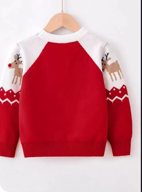 Christmas deer Sweater Long Sleeve Warm Knitted Pullover - Image 2