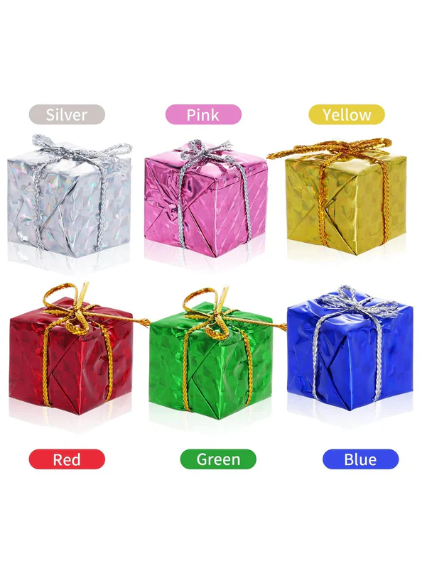 Christmas Gift Box Porcelain Surprise Hanging Decoration Ornament (Pack of 6) - Image 2