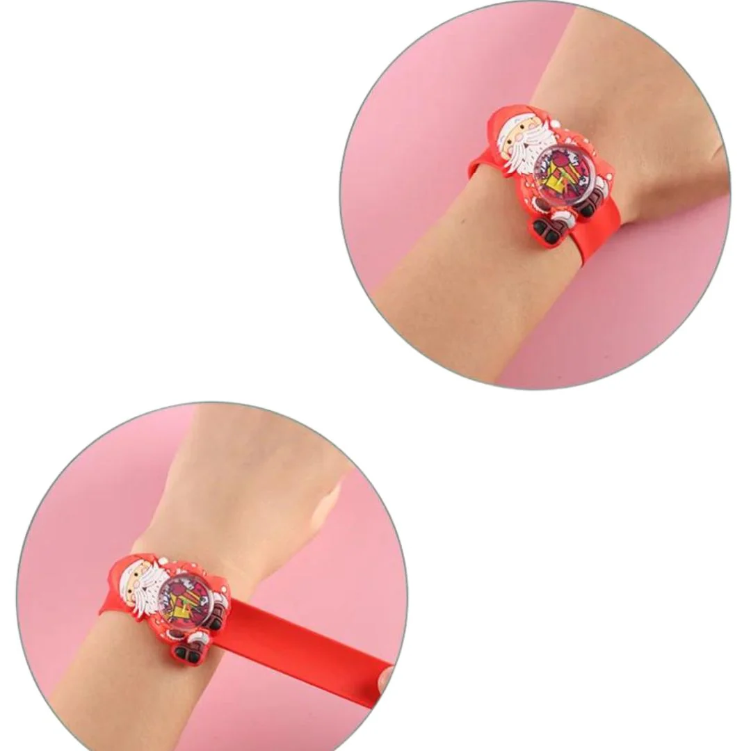 Christmas Theme Silicone Slap Band Watch for Kids (1pc) - Image 3