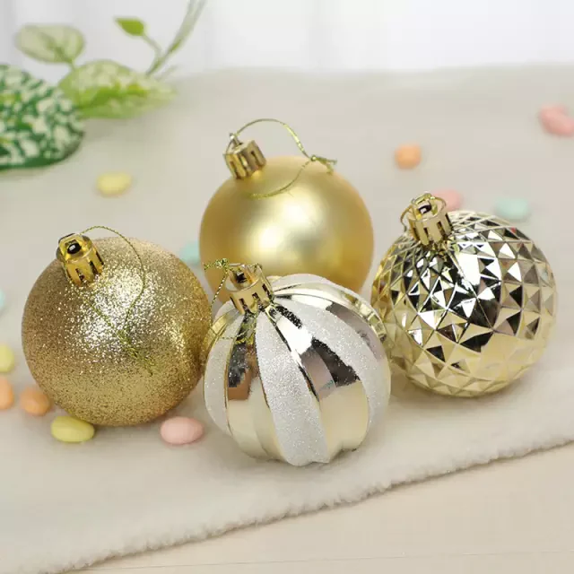 Christmas Tree Decorative Balls GOLDEN(16PC/SET) - Image 2
