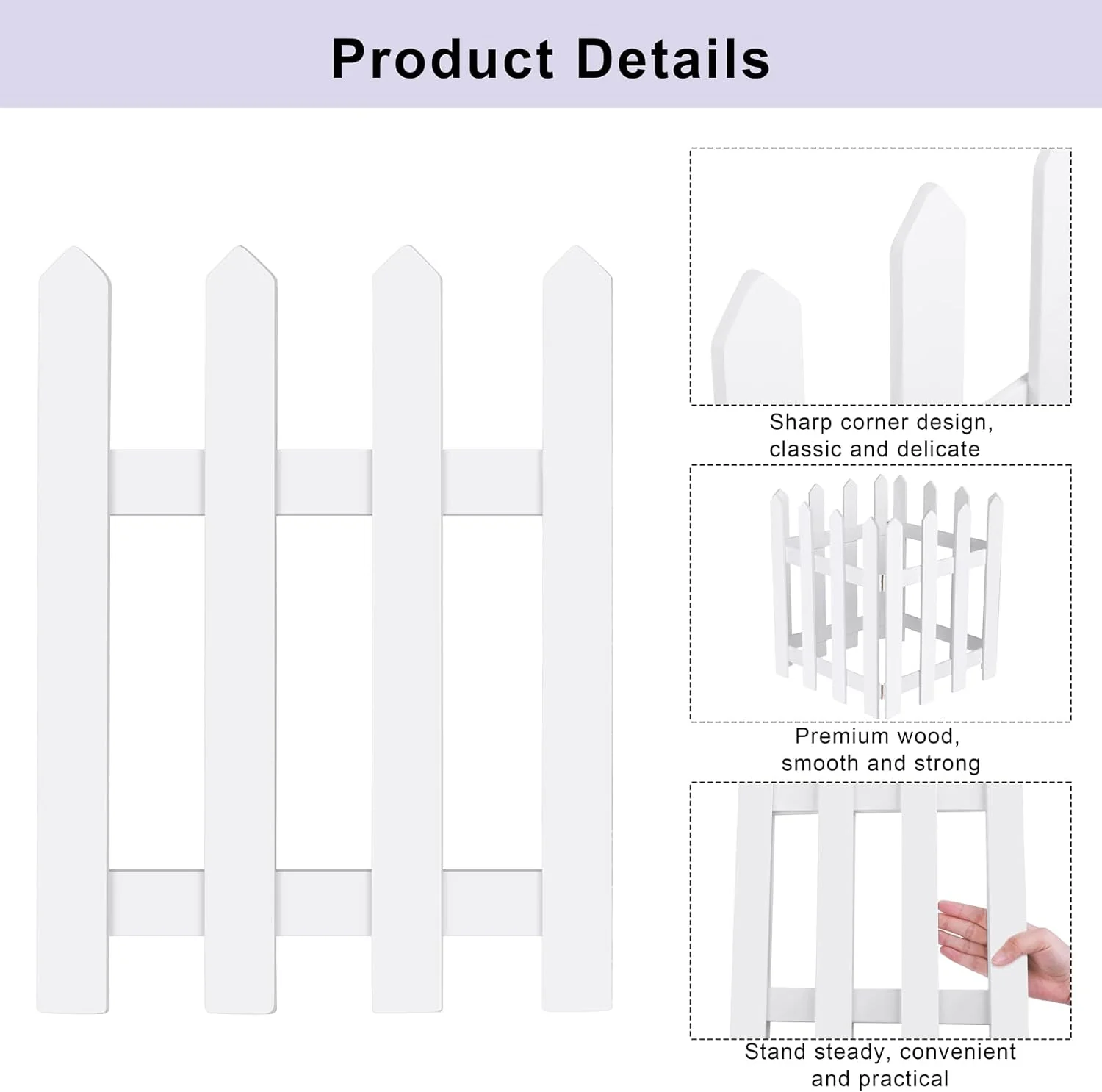 Christmas Tree Fences White Wooden - Image 2