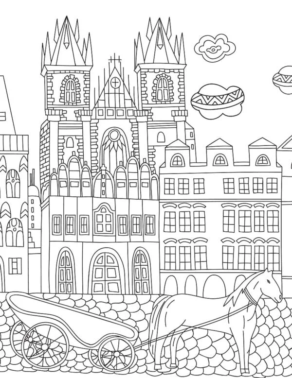 Cityscape- Colouring Book for Adults - Image 2