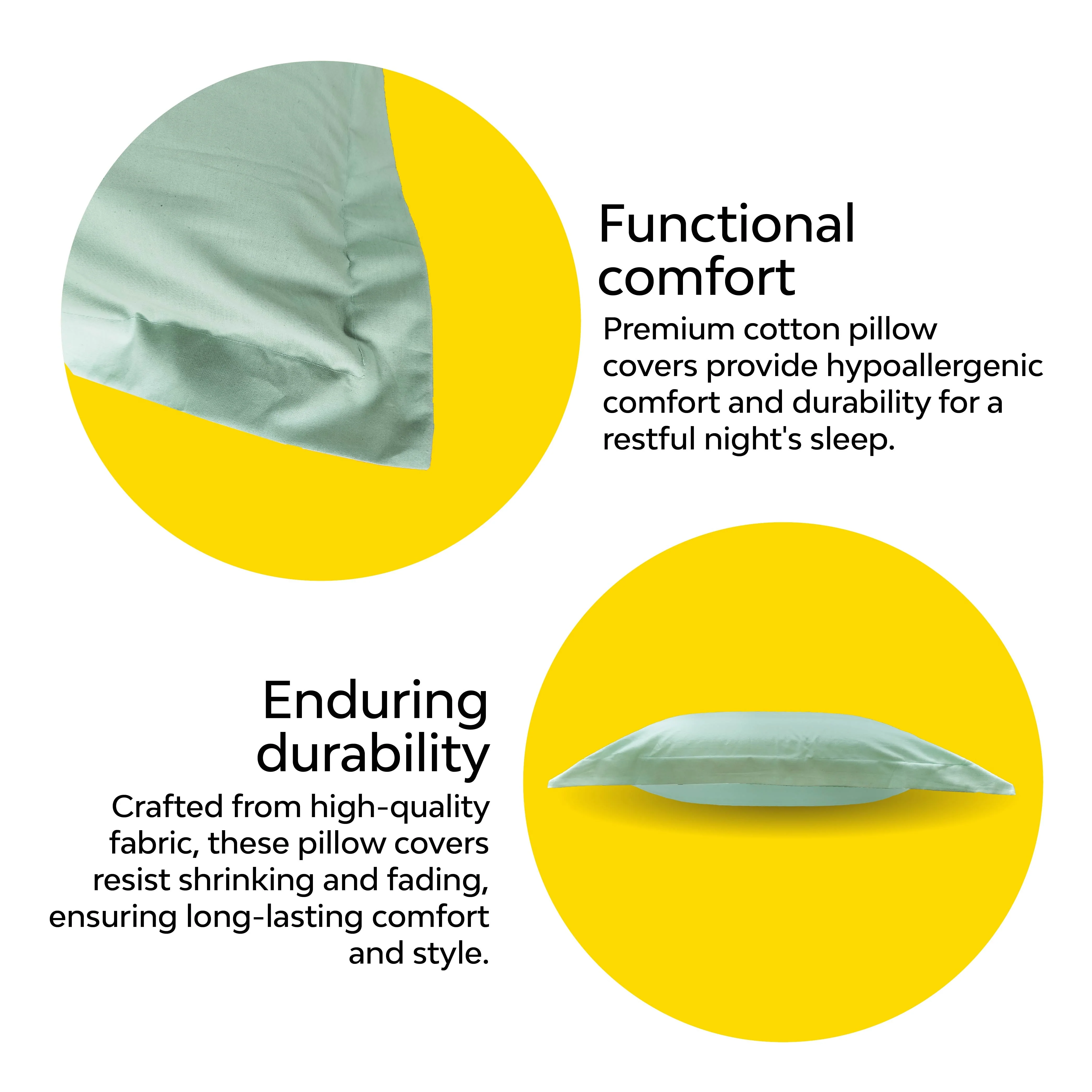 Classic 100% Cotton Bed Pillow Cover | Single - Image 5