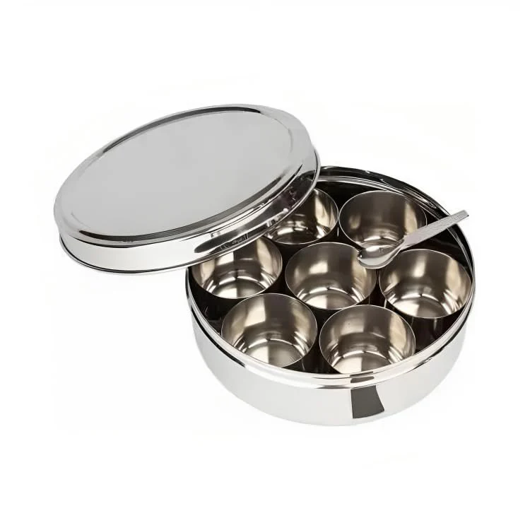 Classic 7-Container Spice Box with Spoon