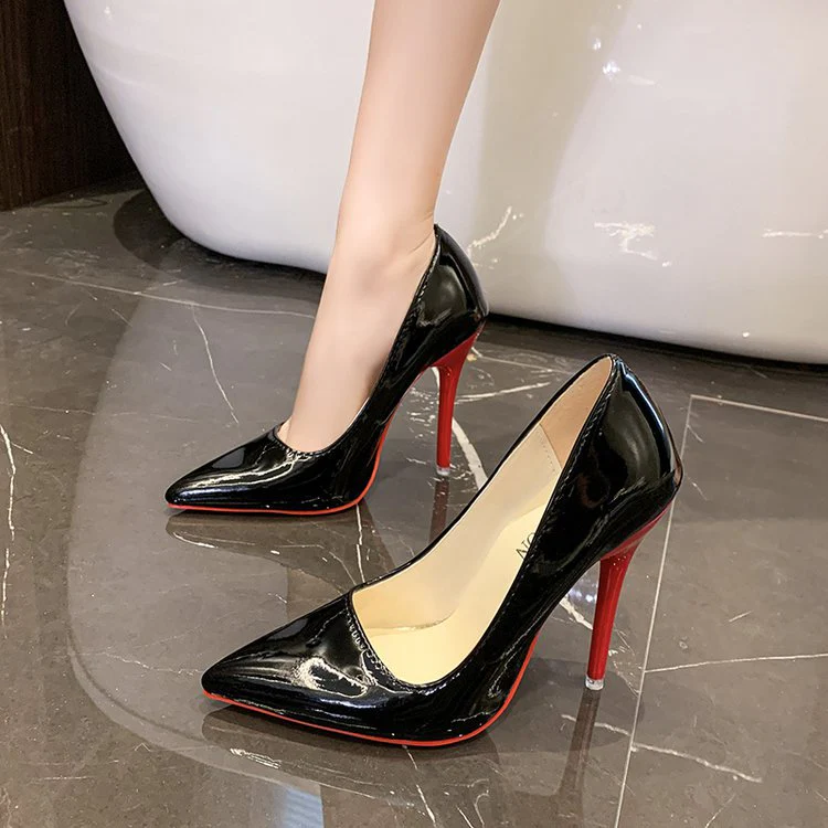 Classic Louboutin Red Soles High Heel Pumps - Image 4
