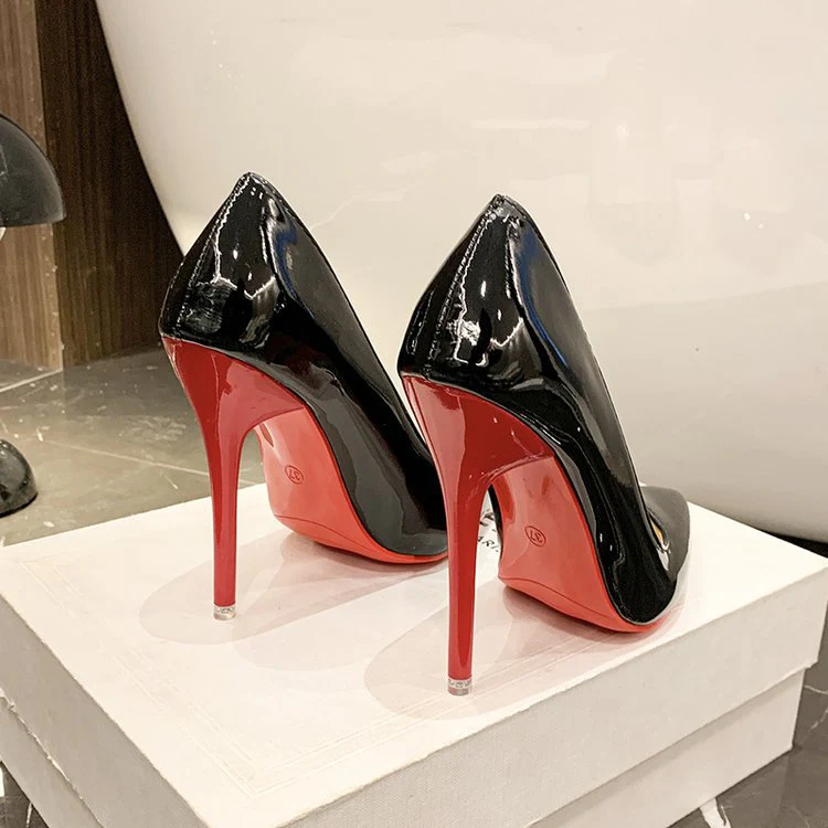 Classic Louboutin Red Soles High Heel Pumps - Image 7