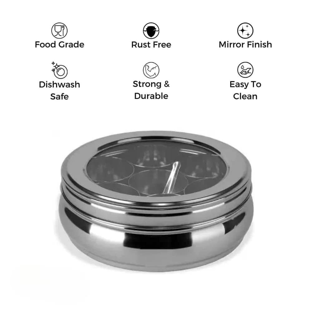 Classic Stainless Steel Masala Box - Image 2