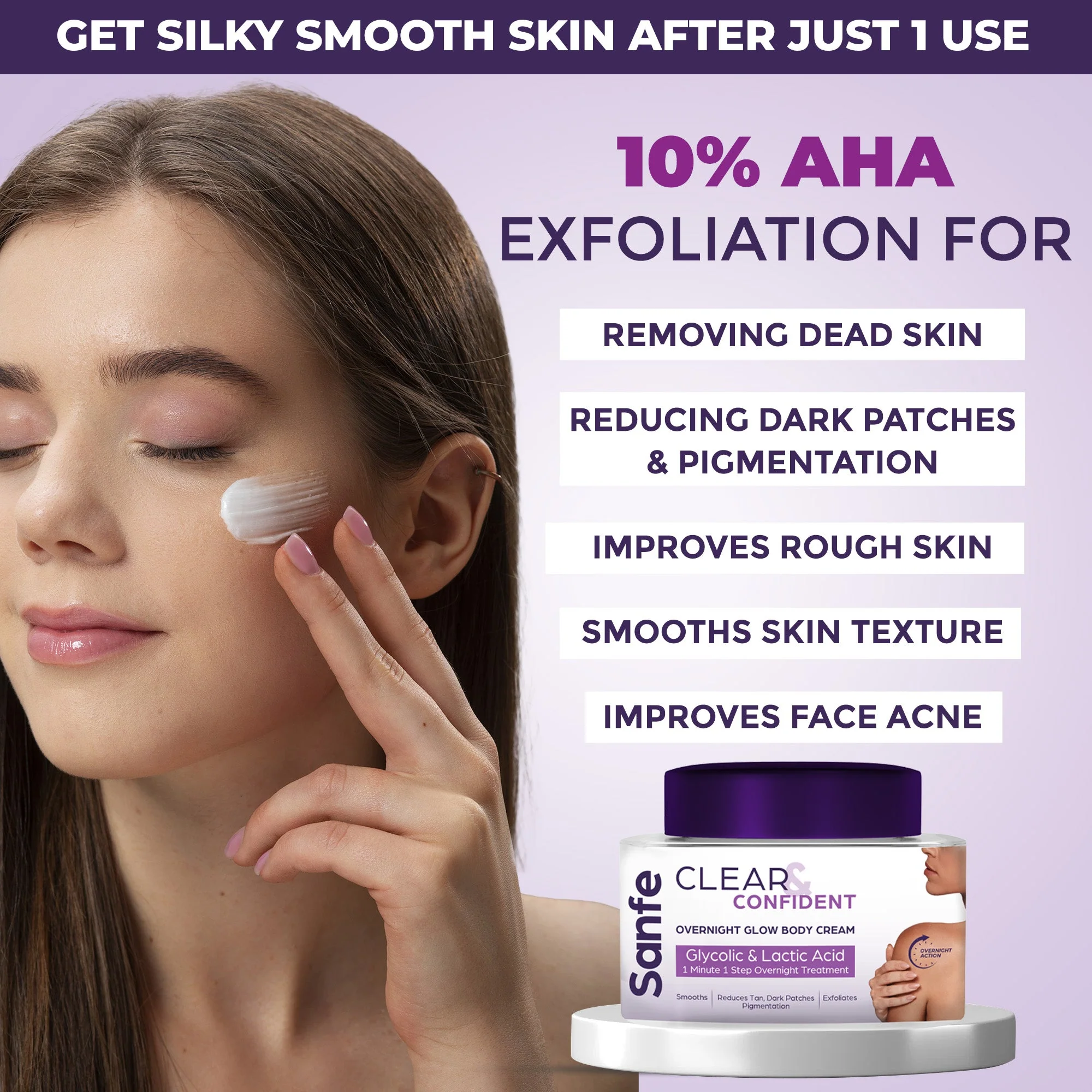 Clear & Confident Overnight Glow Body Cream for Face - Image 5