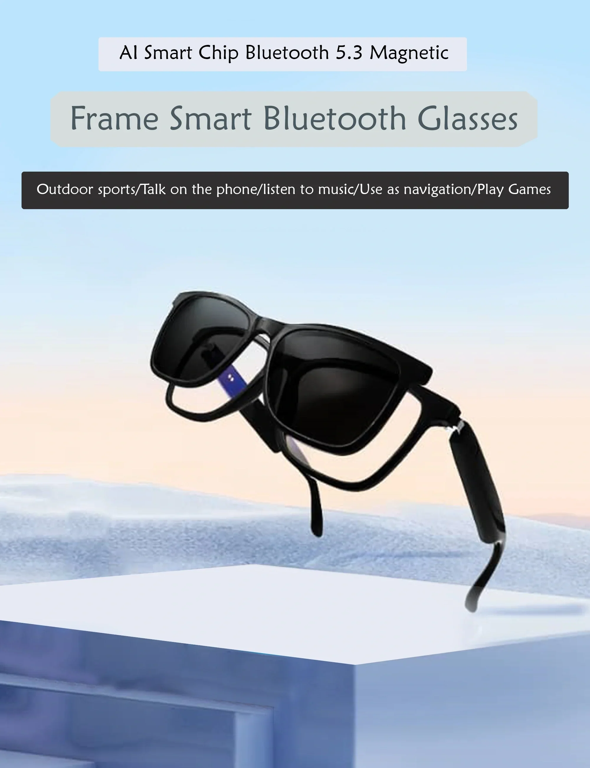 Clip On Black Smart Blue Cut Polarised Eyeglasses For Men & Women - Image 8